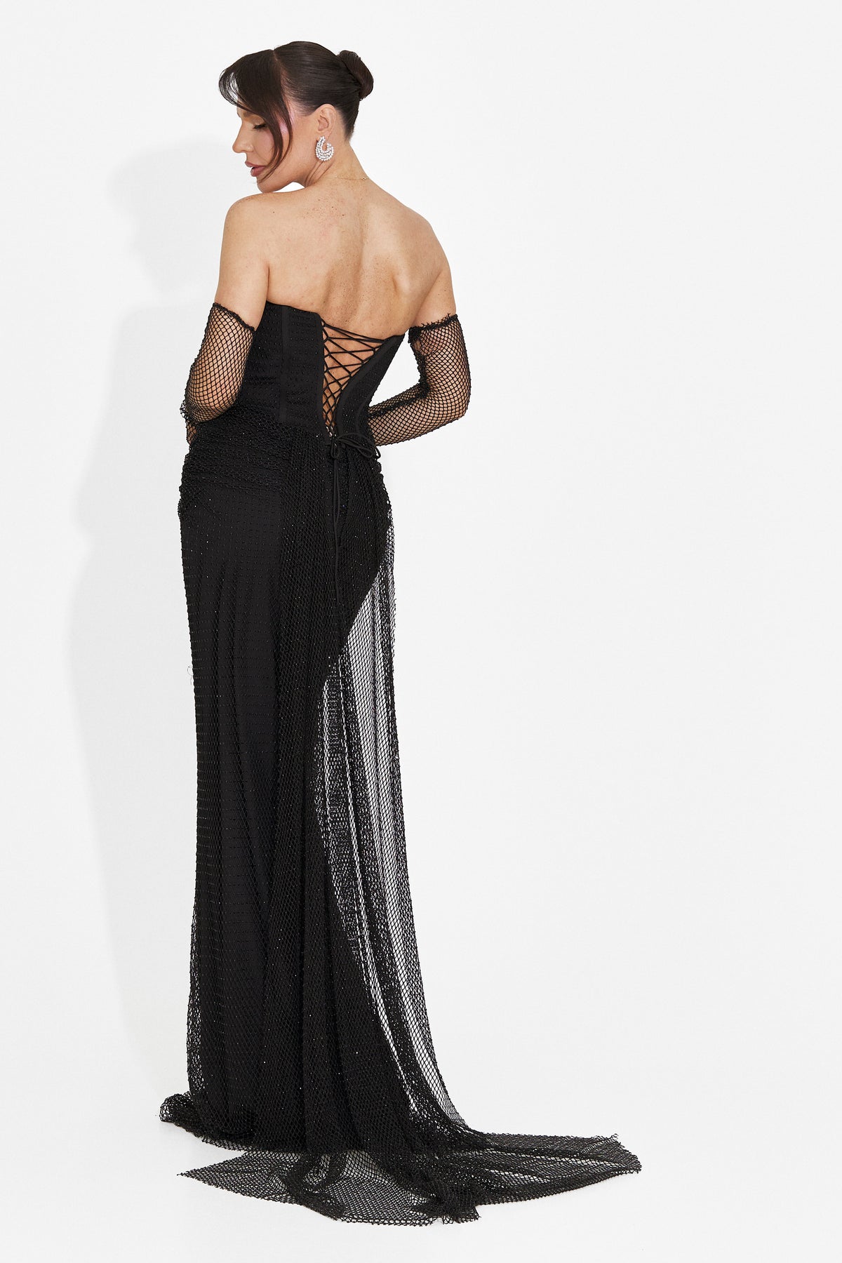 Langes Damenkleid in Schwarz Andeia Bogas, Bild 6 von 6
