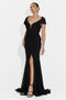 Emilias langes schwarzes Damenkleid