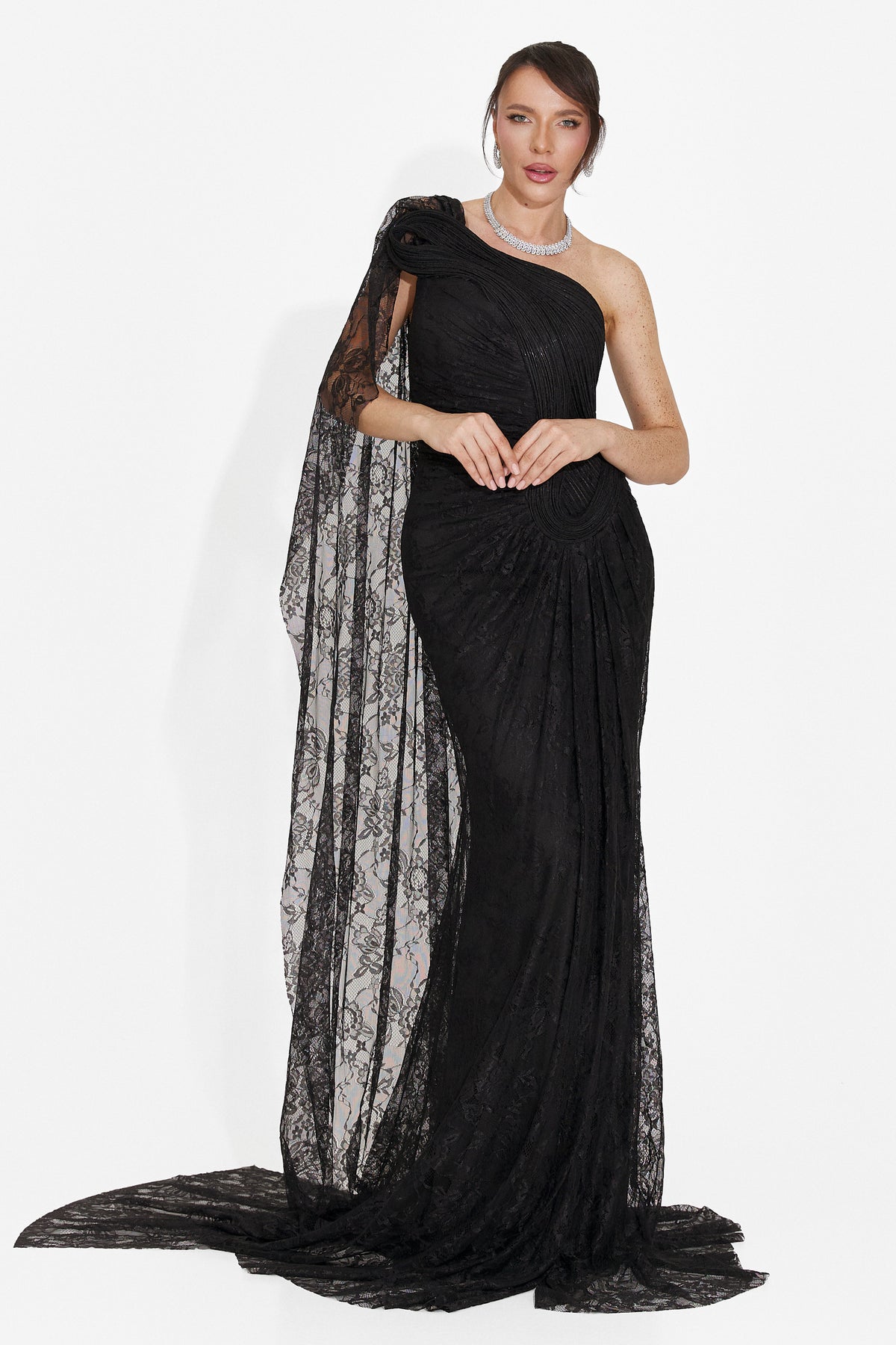 Long black women's dress Heliena Bogas, image 8 of 8