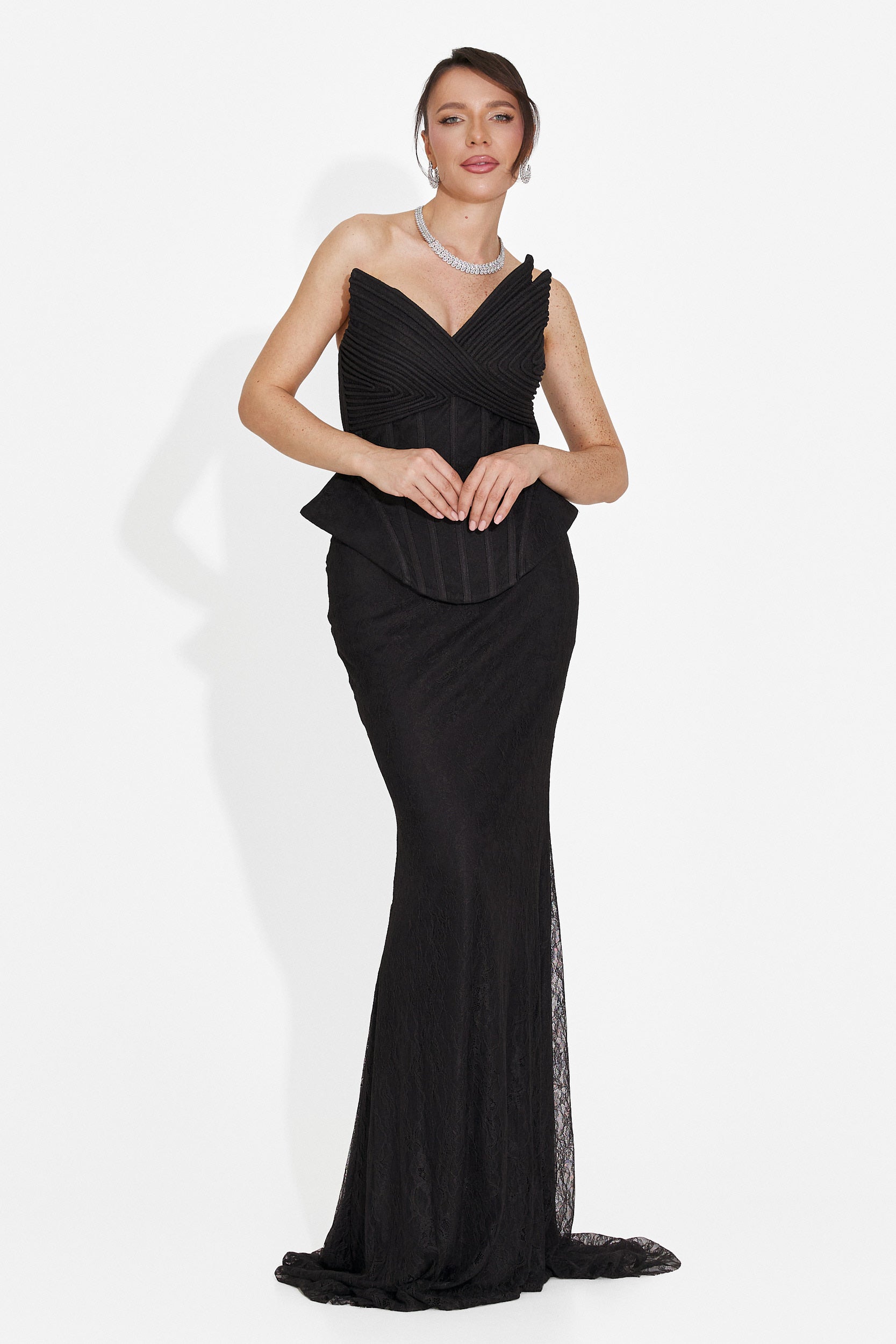 Rochie dama lunga neagra Nabashia Bogas