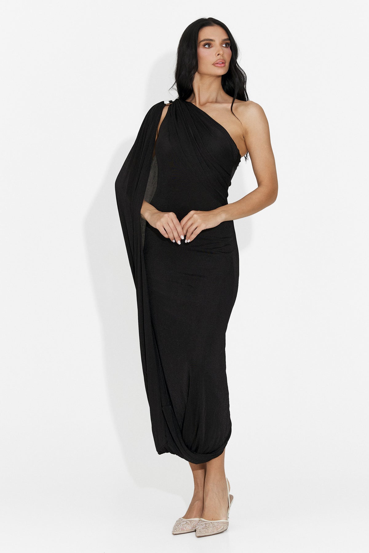 Women's long black dress Samiray Bogas, image 5 of 7