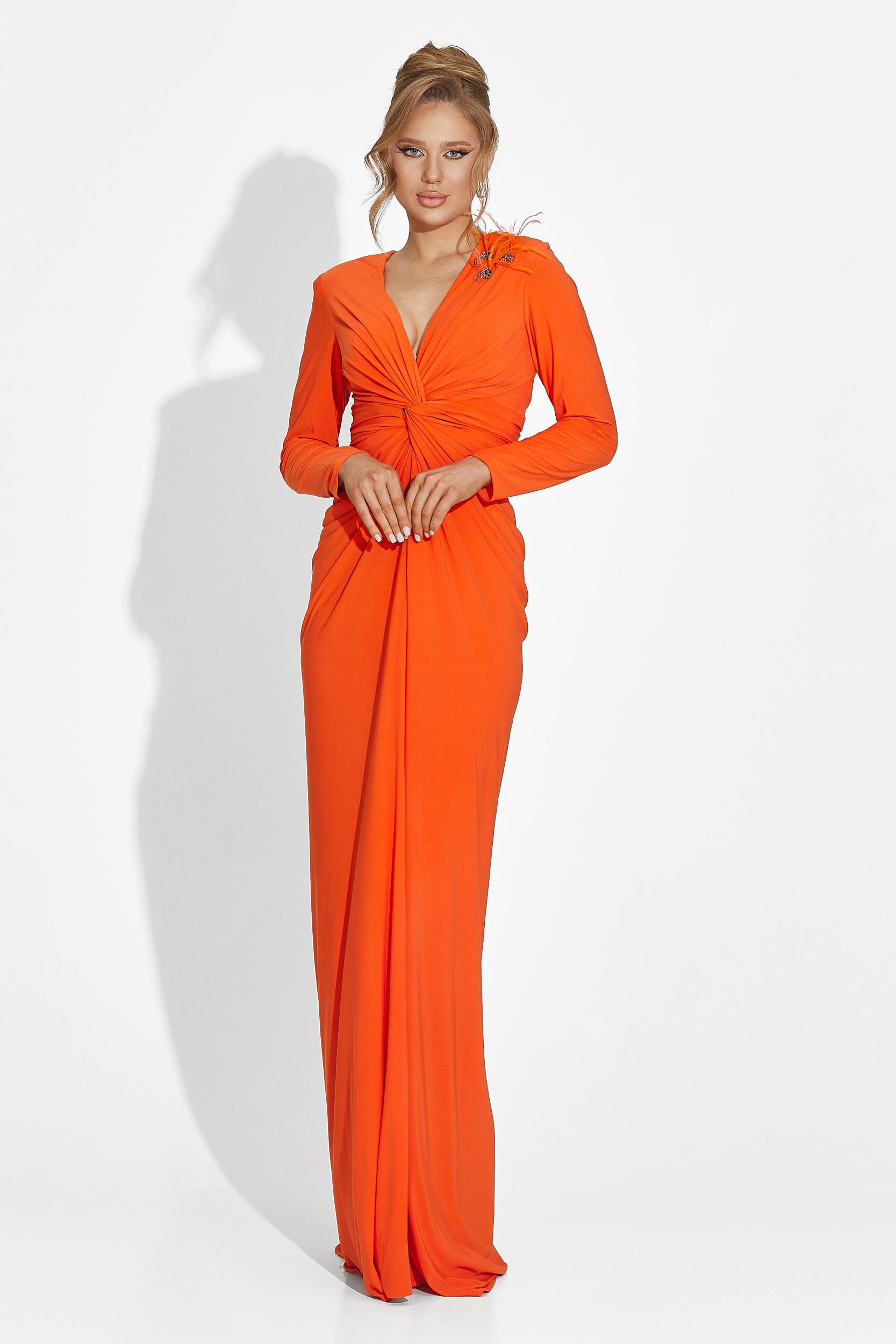 Robe longue orange pour dame Ensa Bogas