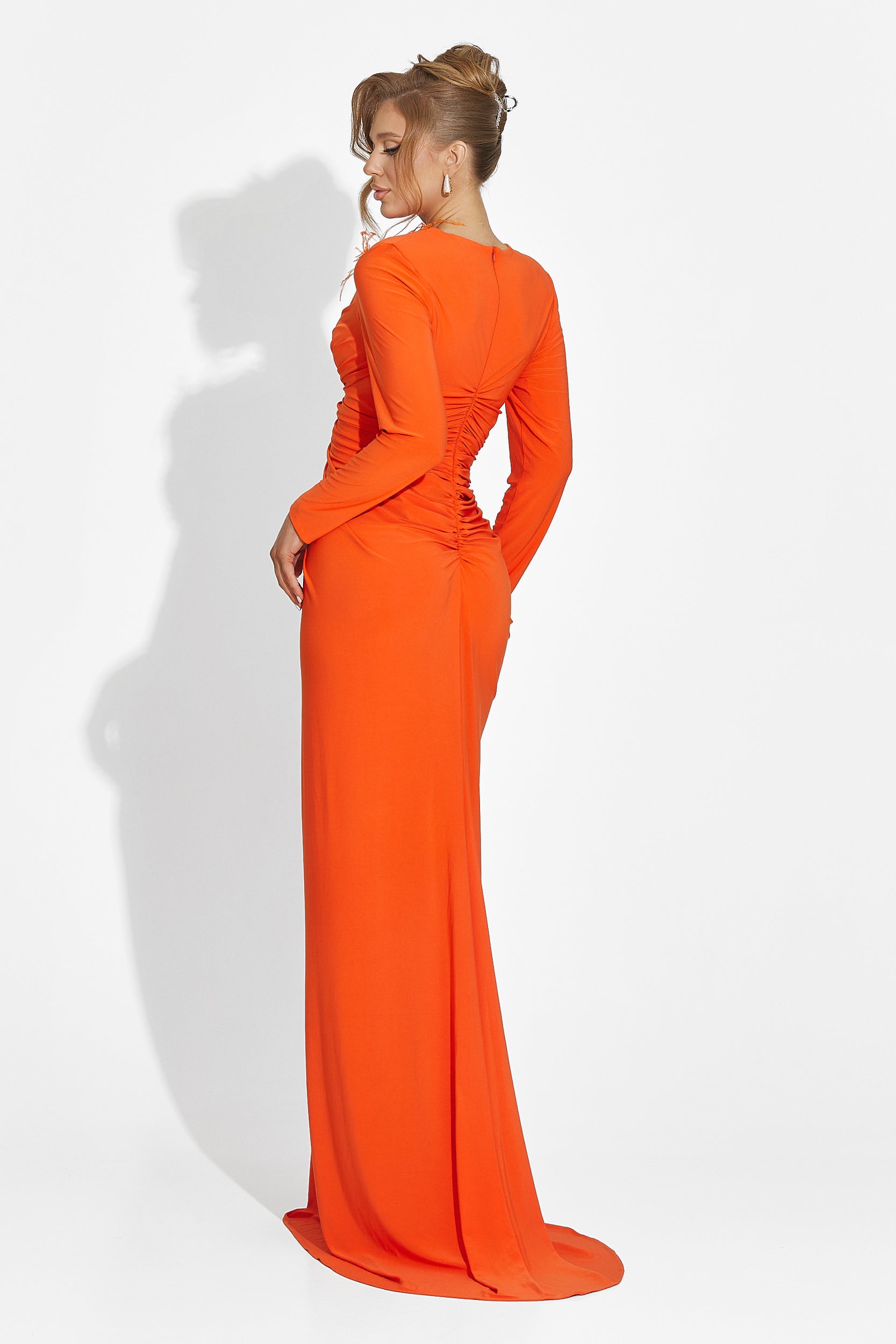 Robe longue orange pour dame Ensa Bogas