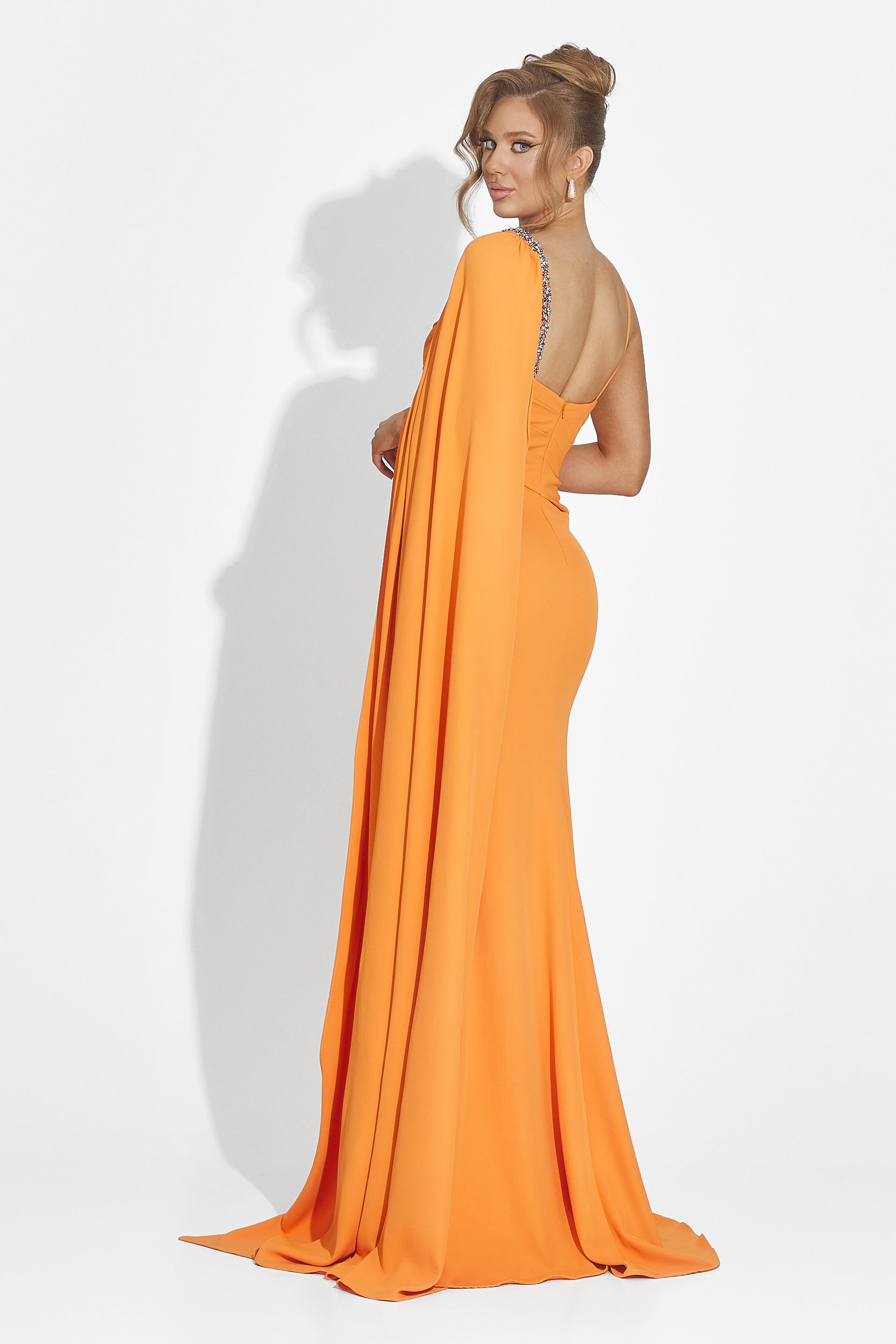 Robe longue orange pour femme Libre Bogas