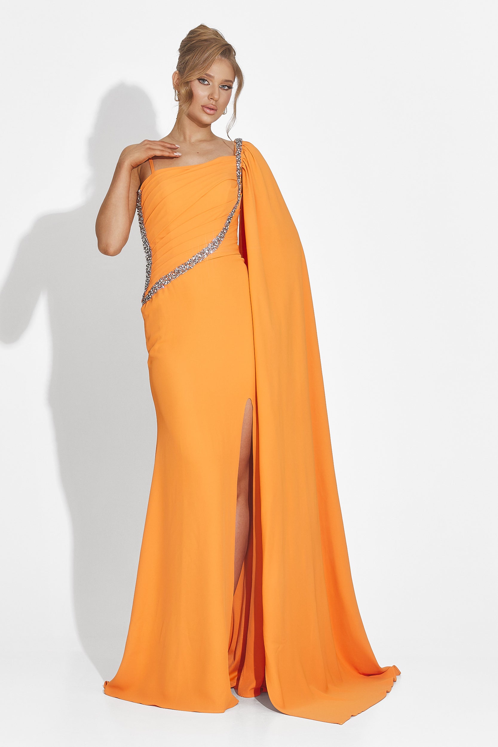 Robe longue orange pour femme Libre Bogas