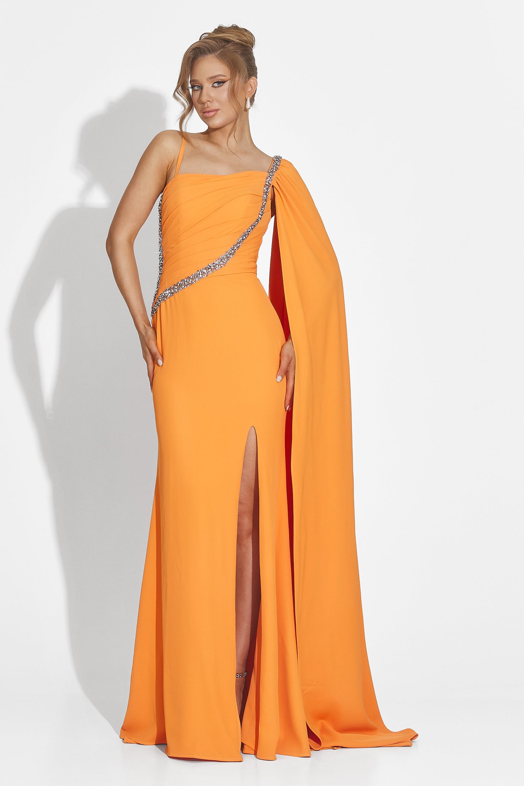 Robe longue orange pour femme Libre Bogas
