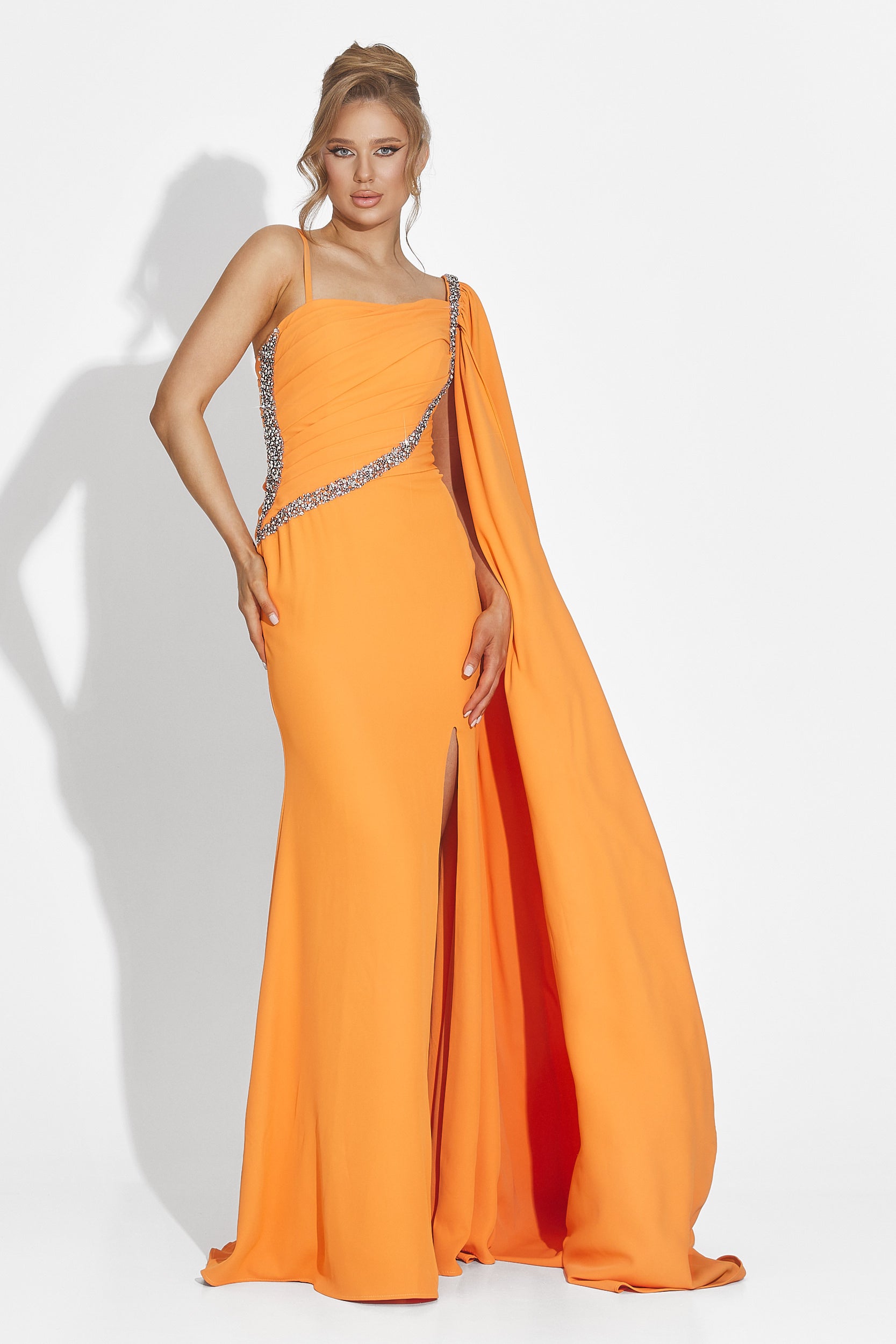 Robe longue orange pour femme Libre Bogas