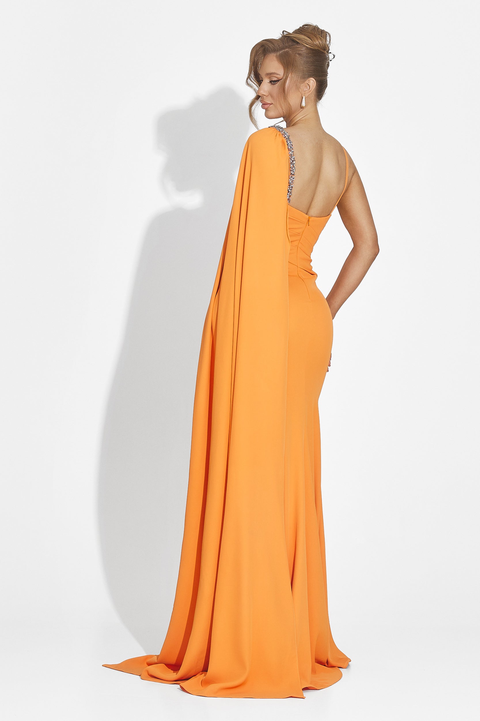 Robe longue orange pour femme Libre Bogas