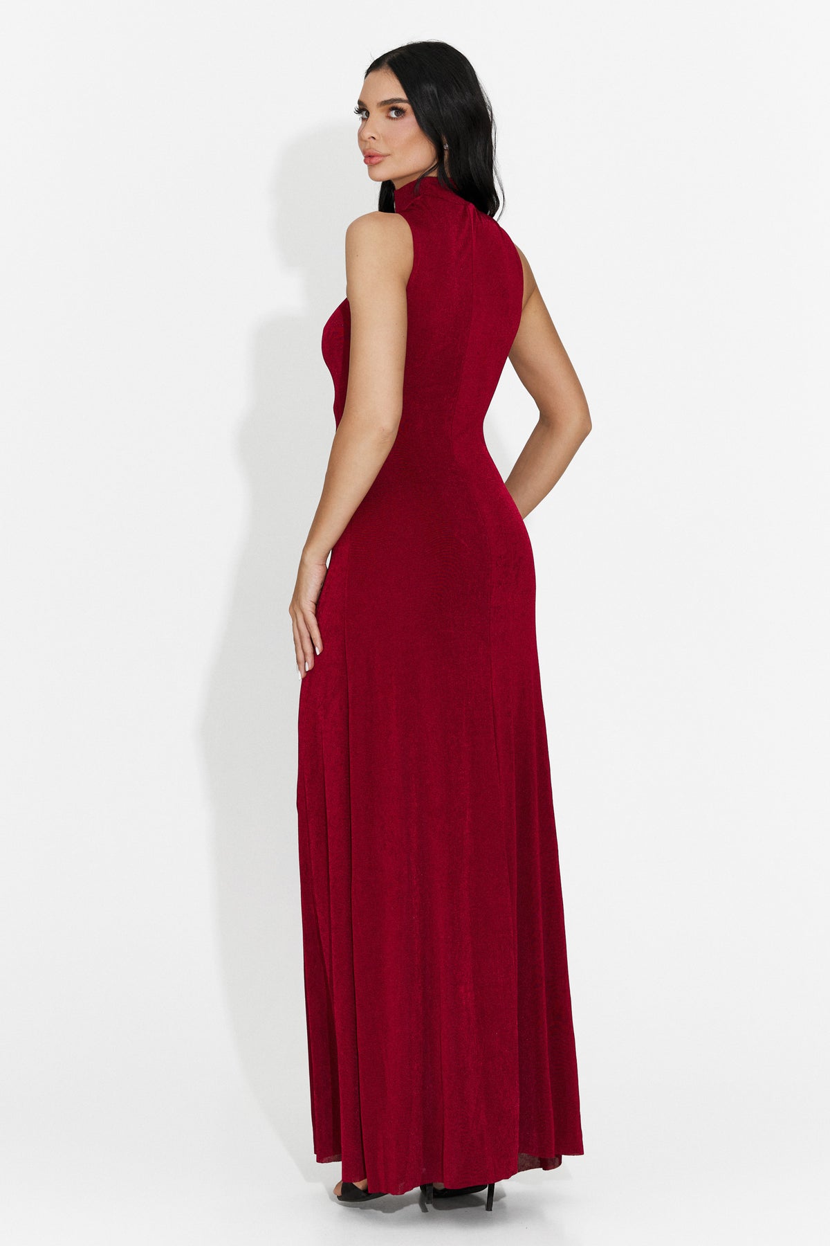 Long red women's dress Alecsona Bogas, image 2 of 6