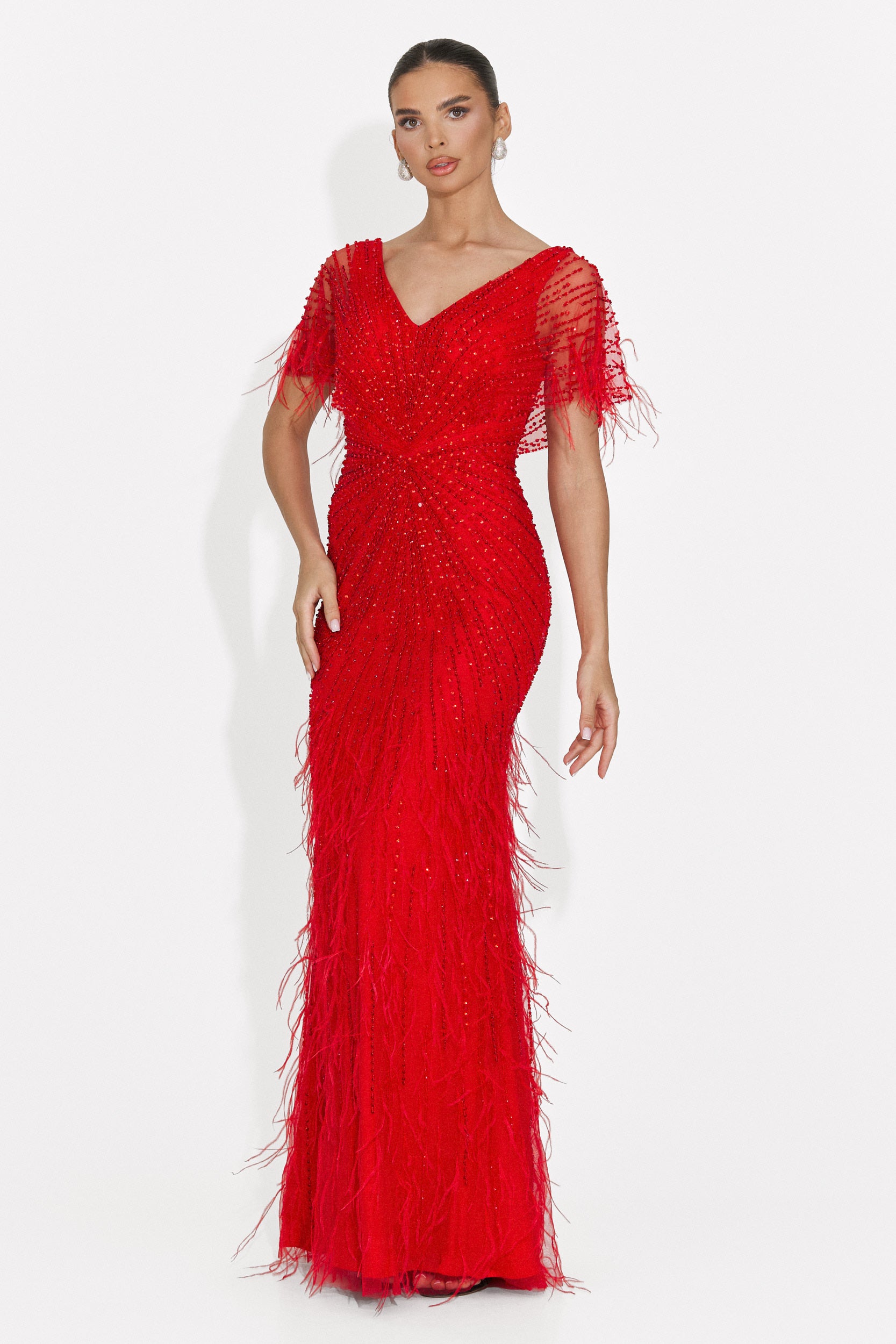 Rochie dama lunga rosie Elke Bogas