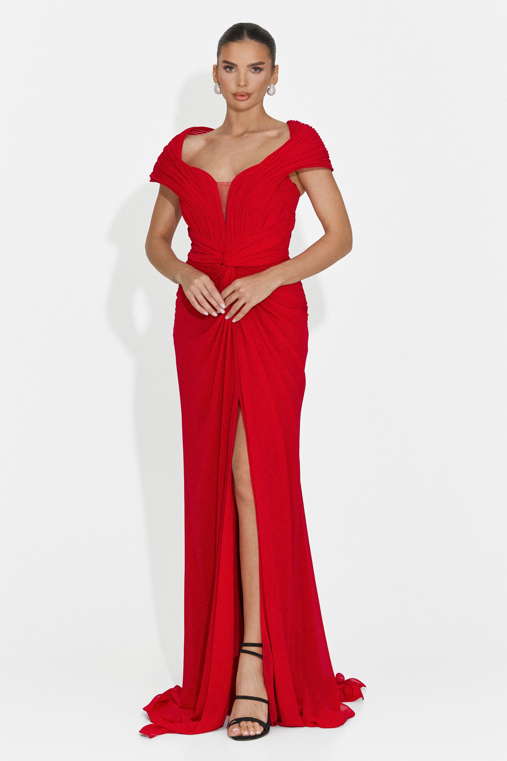 Emilias Bogas langes rotes Kleid für Frauen