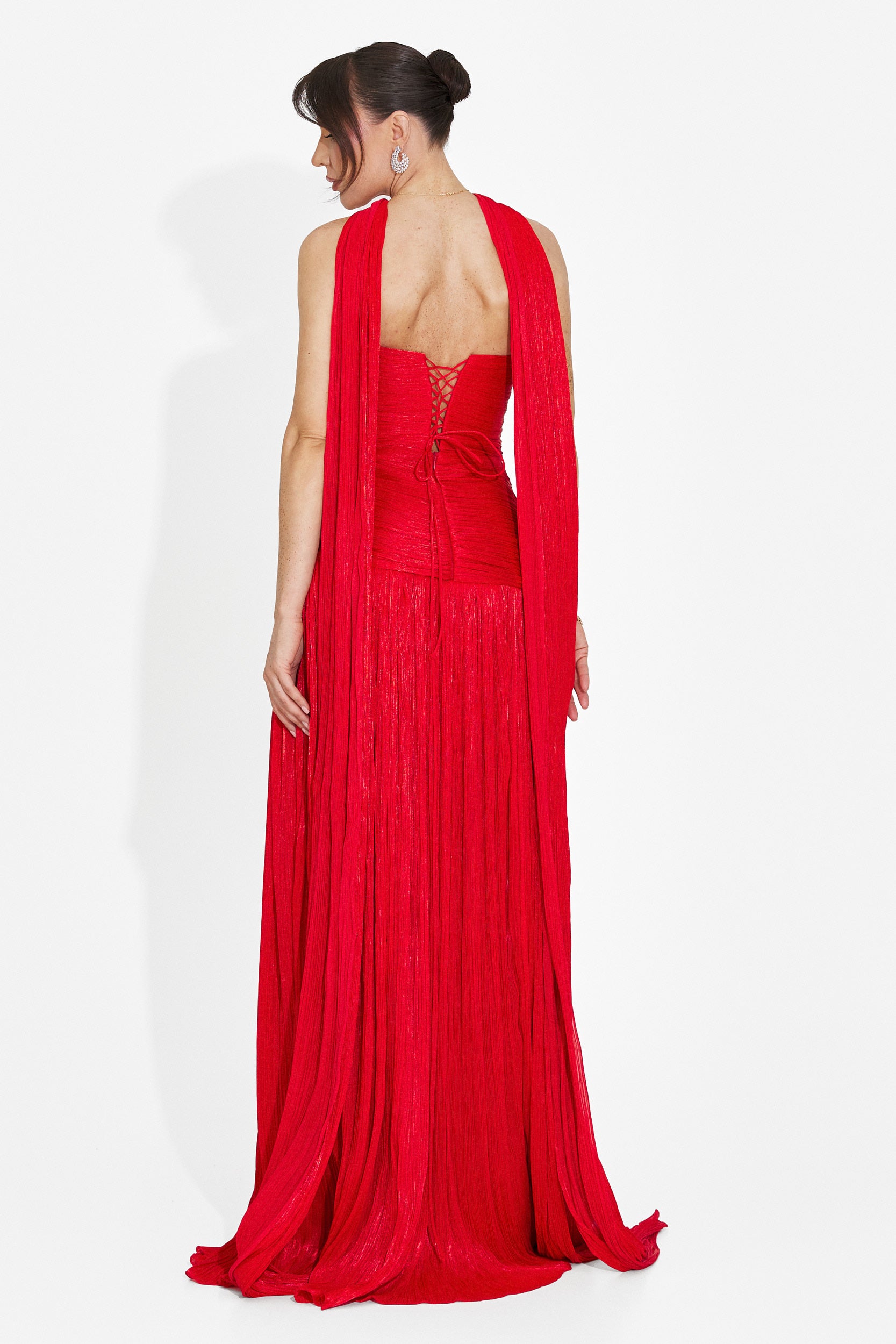 Rochie dama lunga rosie Gabielia Bogas