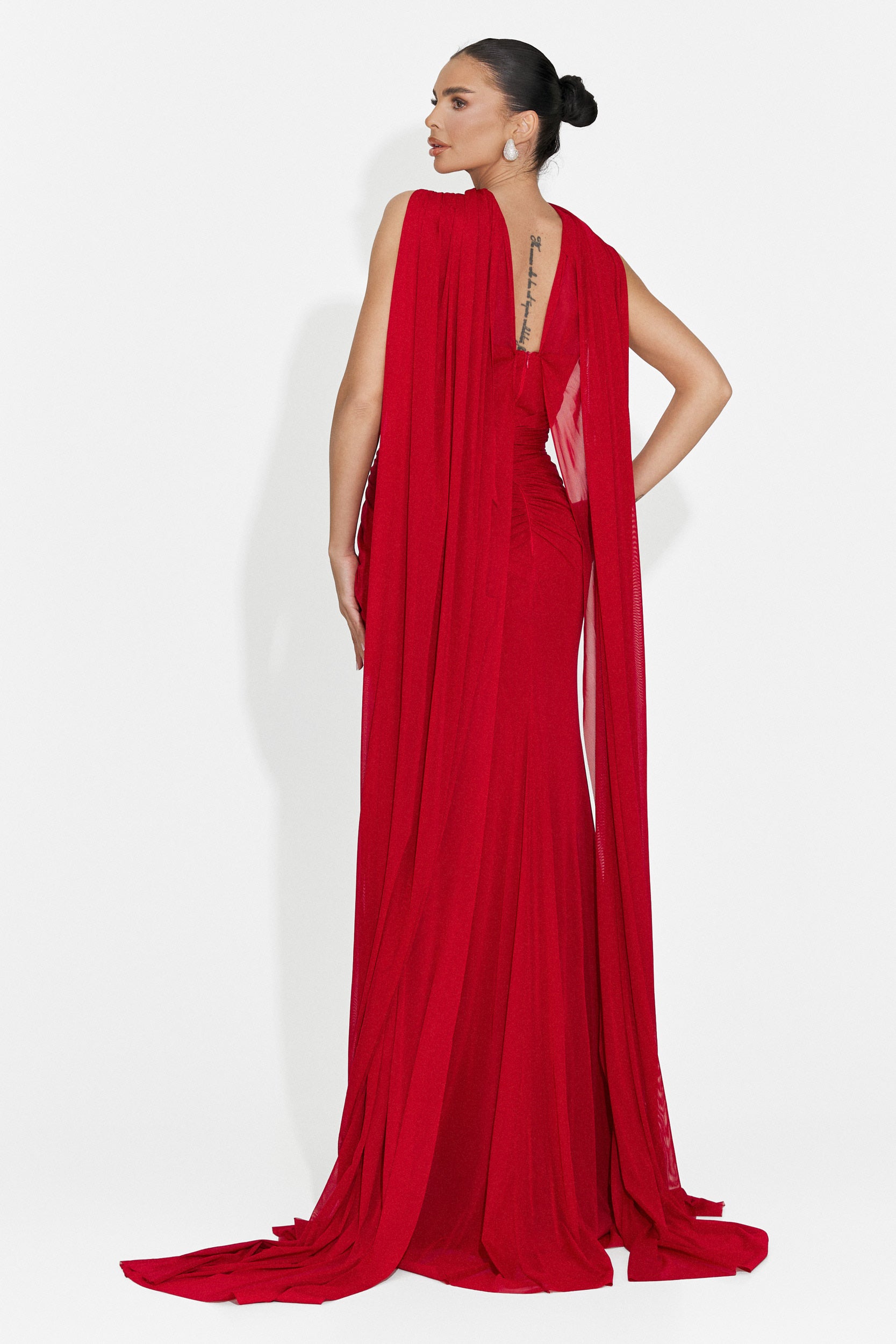 Lotas Bogas langes rotes Kleid für Frauen