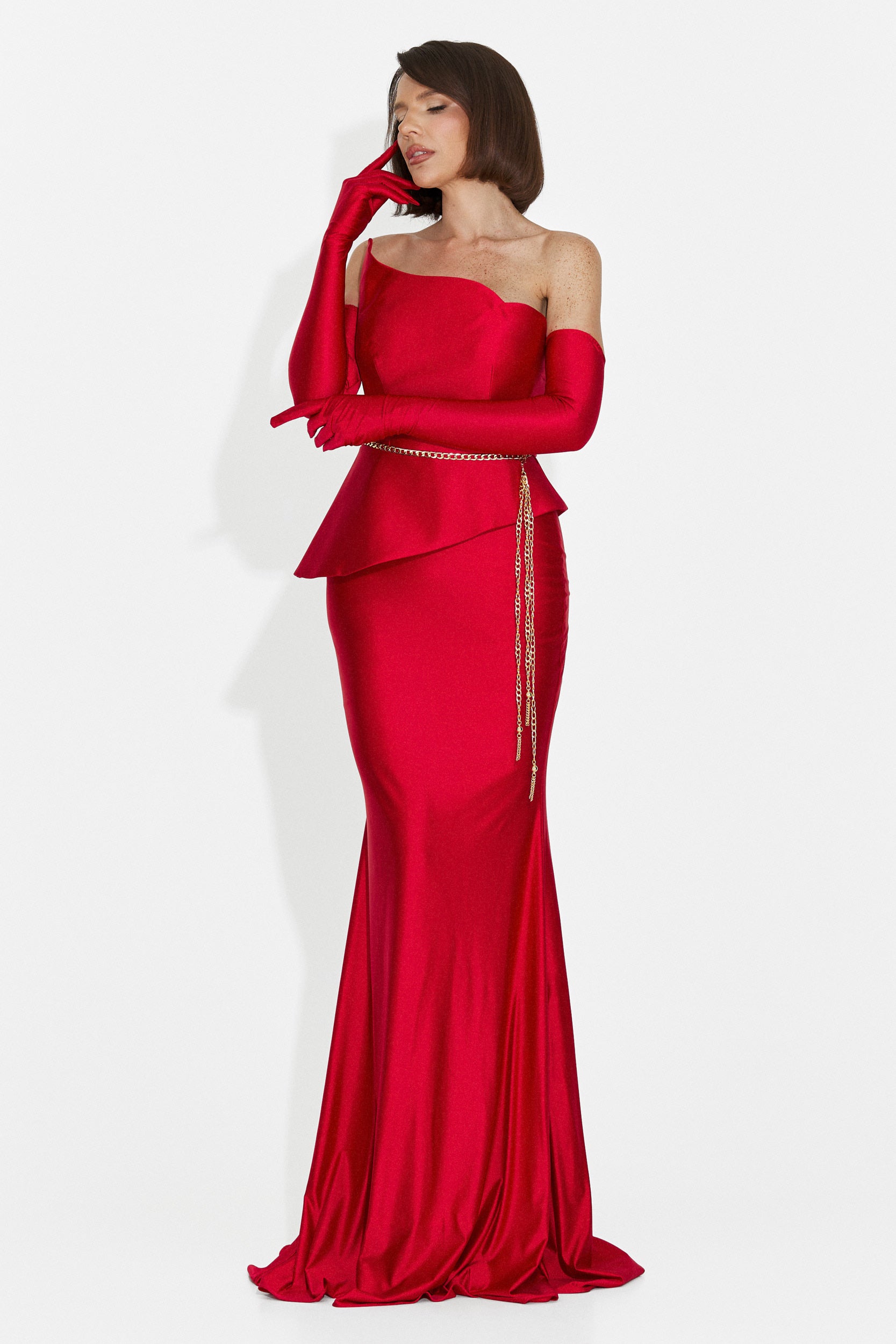 Merle Bogas Long Red Dress for Women