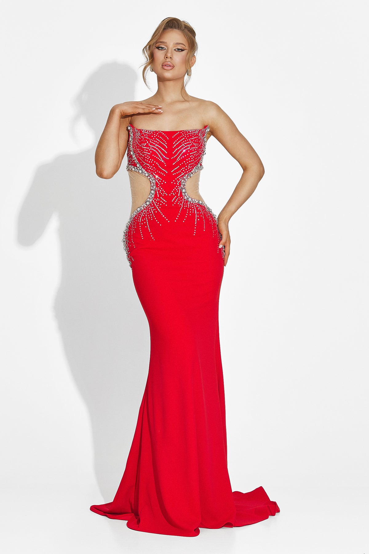 Women’s long red dress Zovina Bogas, image 7 of 11