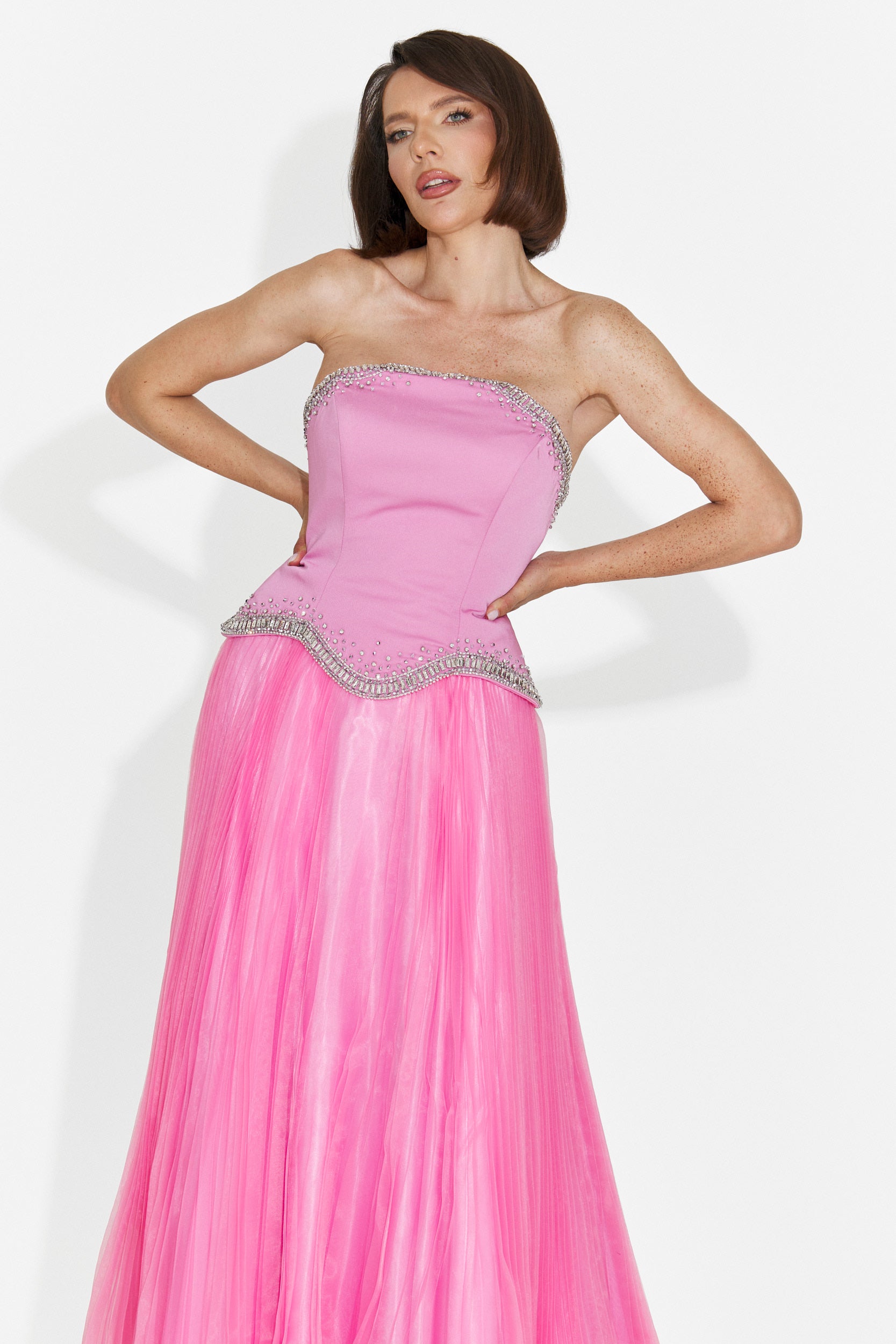Rochie dama lunga roz Dagmar Bogas