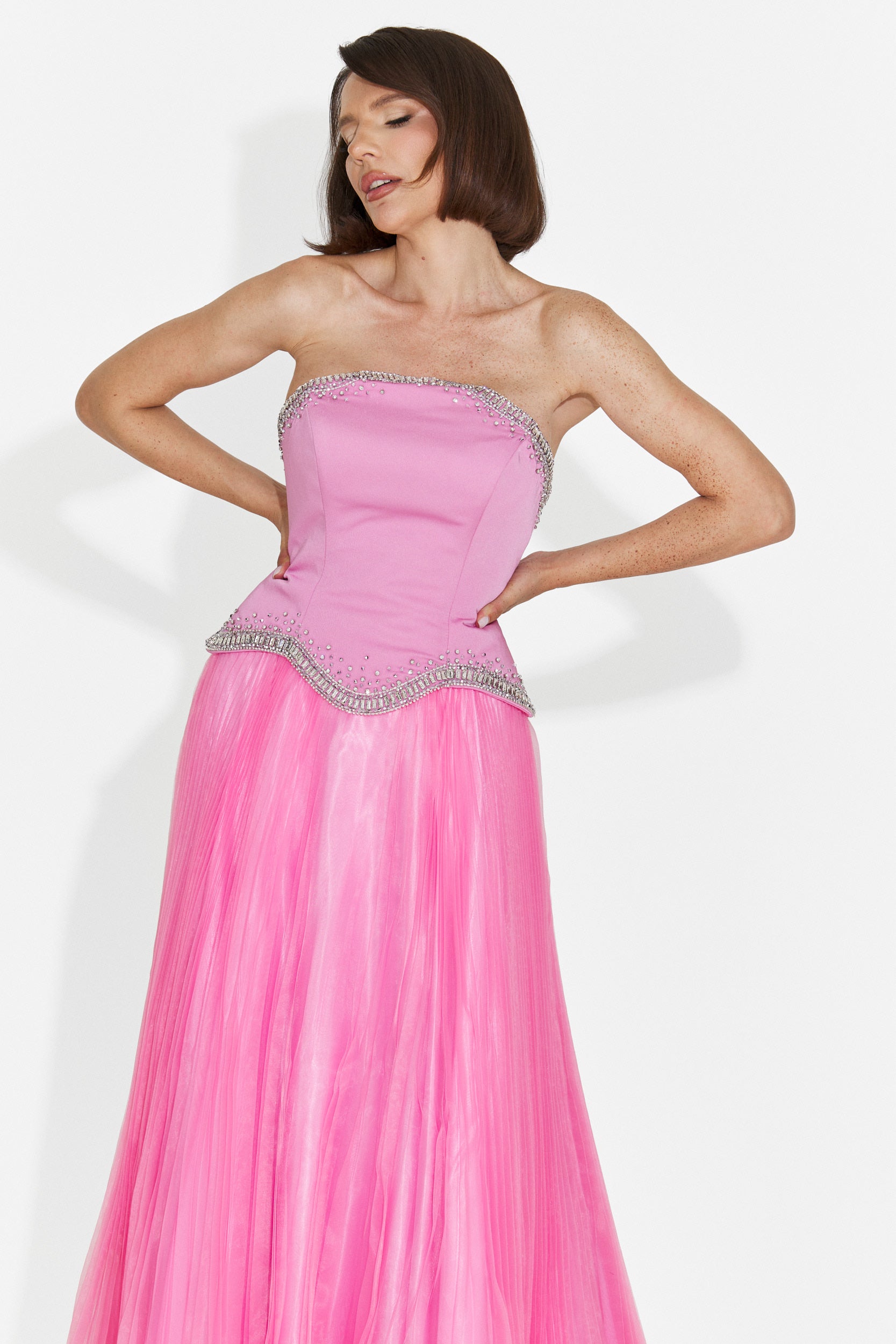 Rochie dama lunga roz Dagmar Bogas