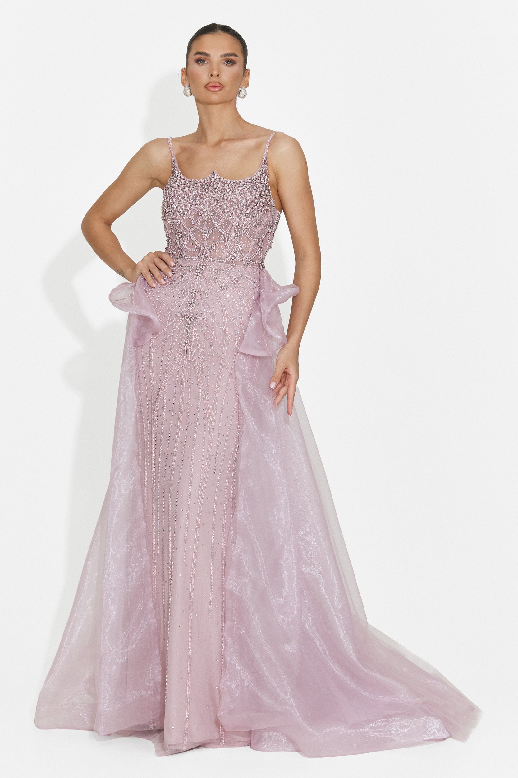 Rochie dama lunga roz Frauke Bogas