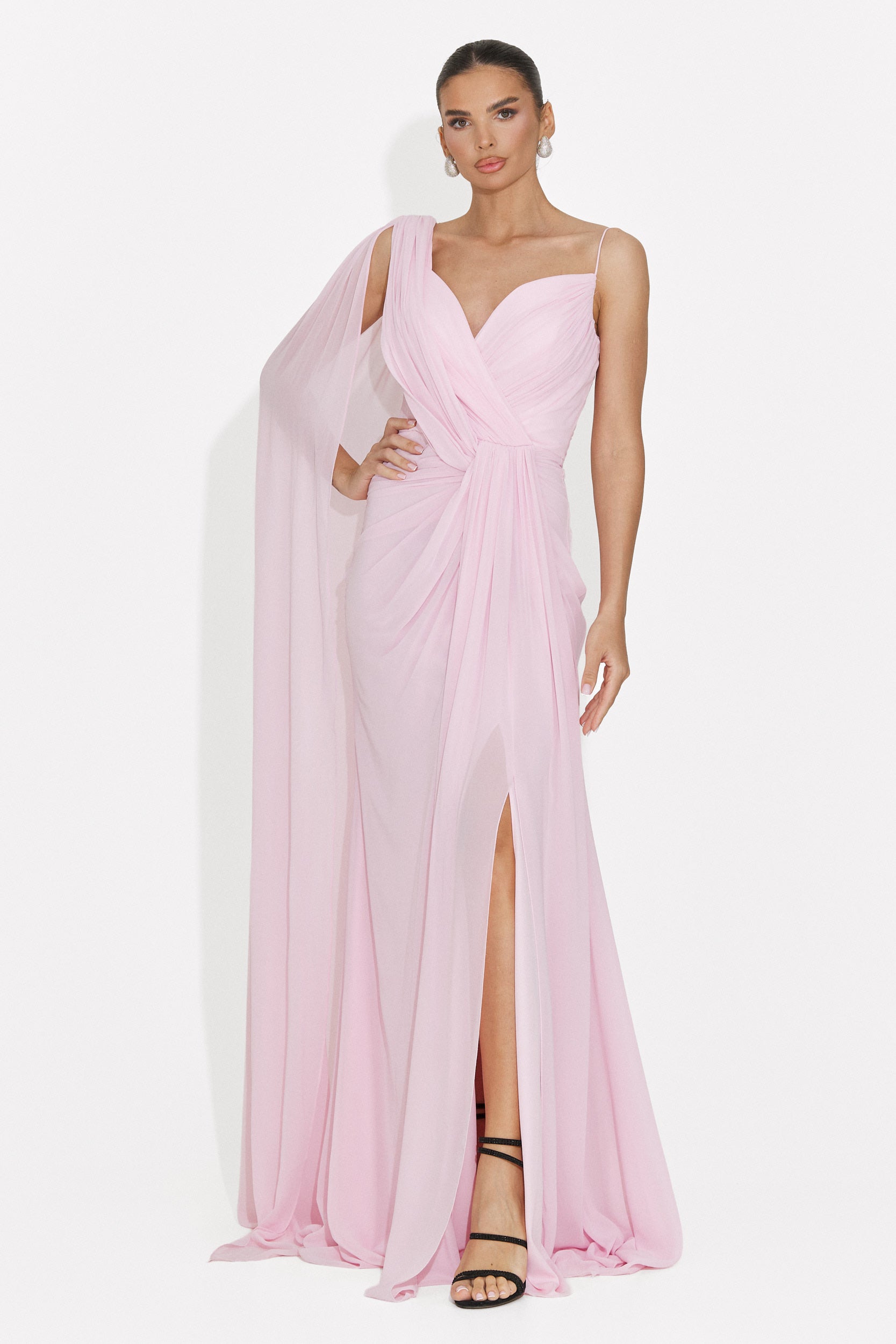 Langes rosa Damenkleid Lino Bogas