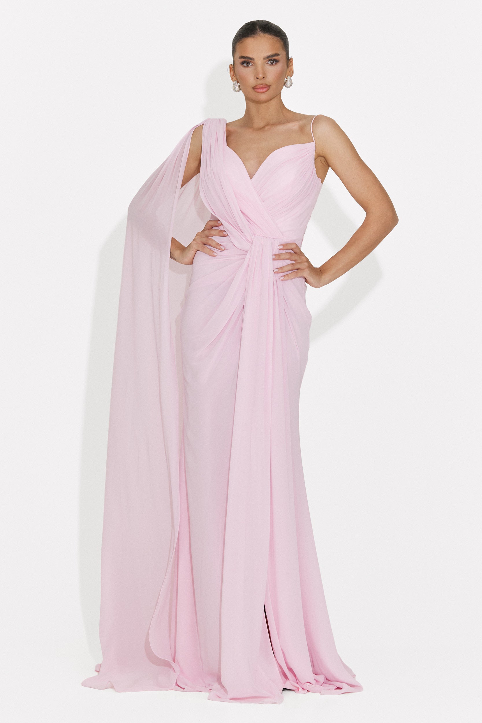 Langes rosa Damenkleid Lino Bogas