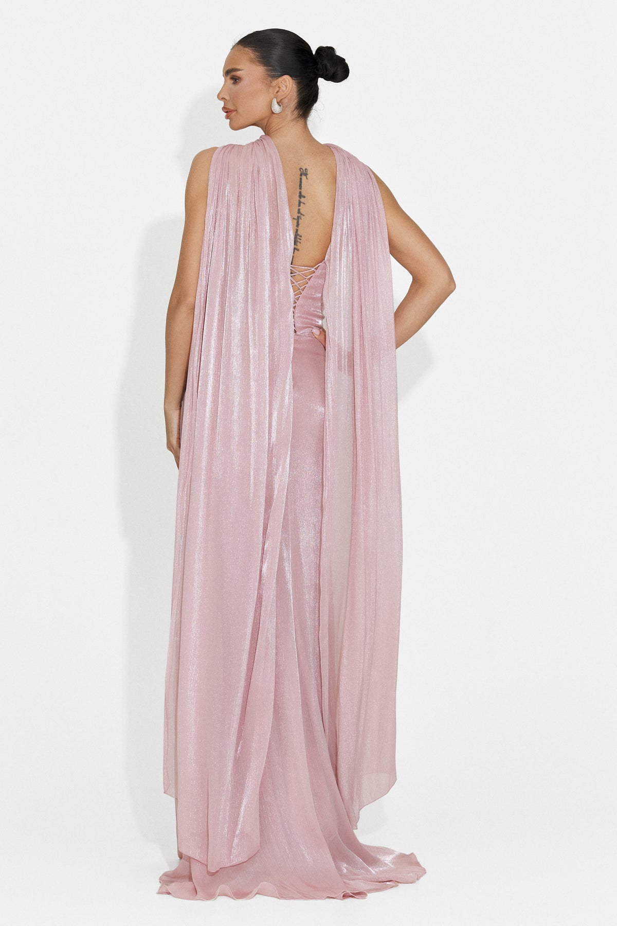 Long pink women's dress Moritz Bogas, image 2 of 8