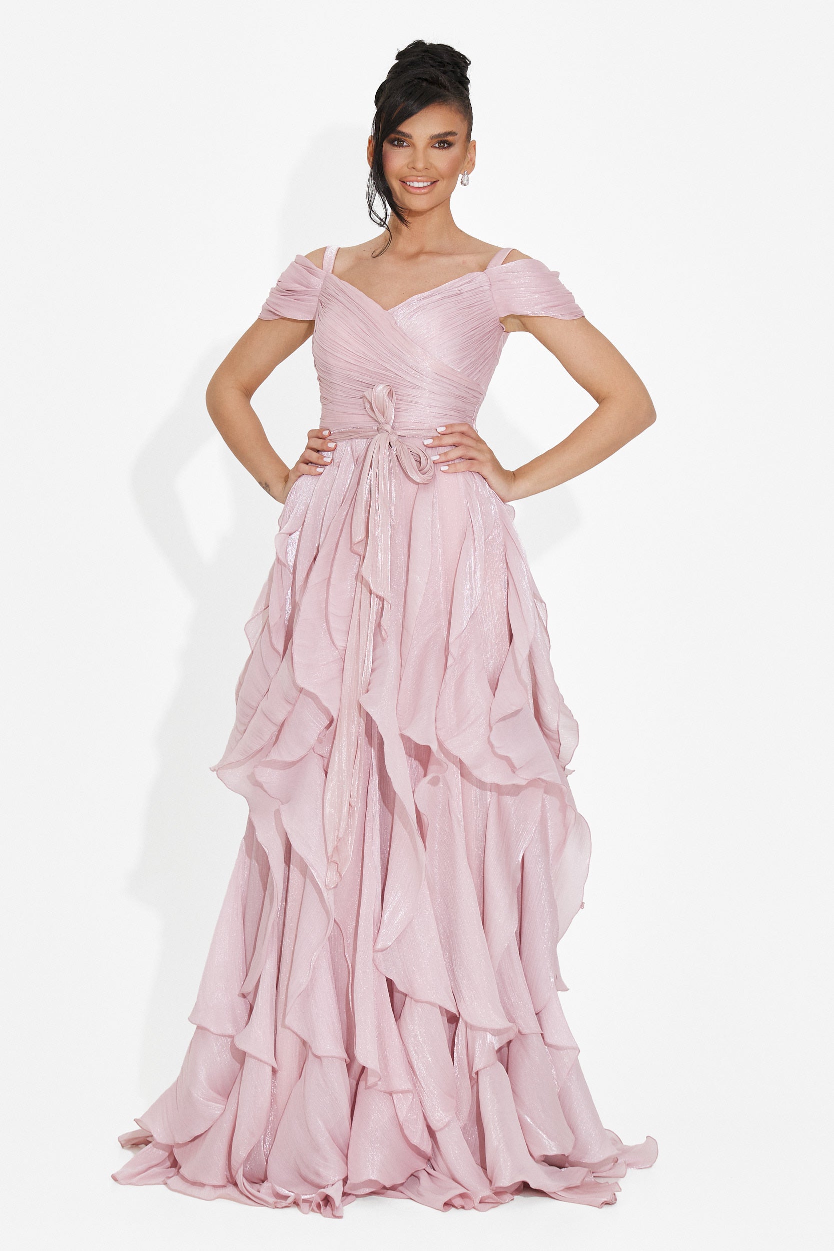 Rochie dama lunga roz Sandrina Bogas