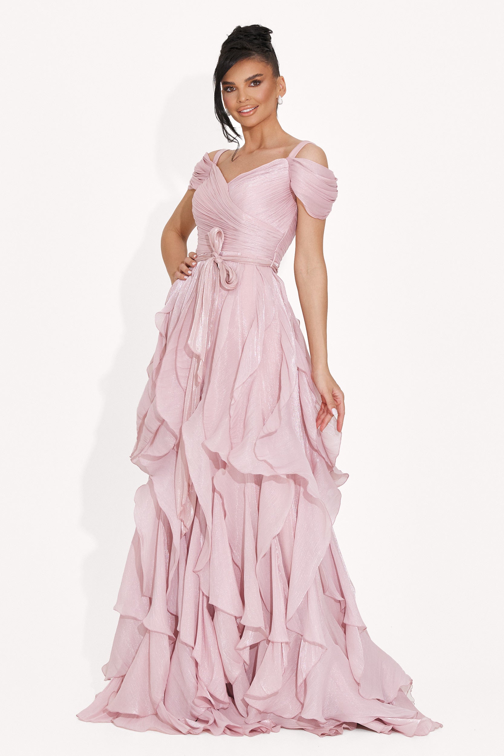 Rochie dama lunga roz Sandrina Bogas