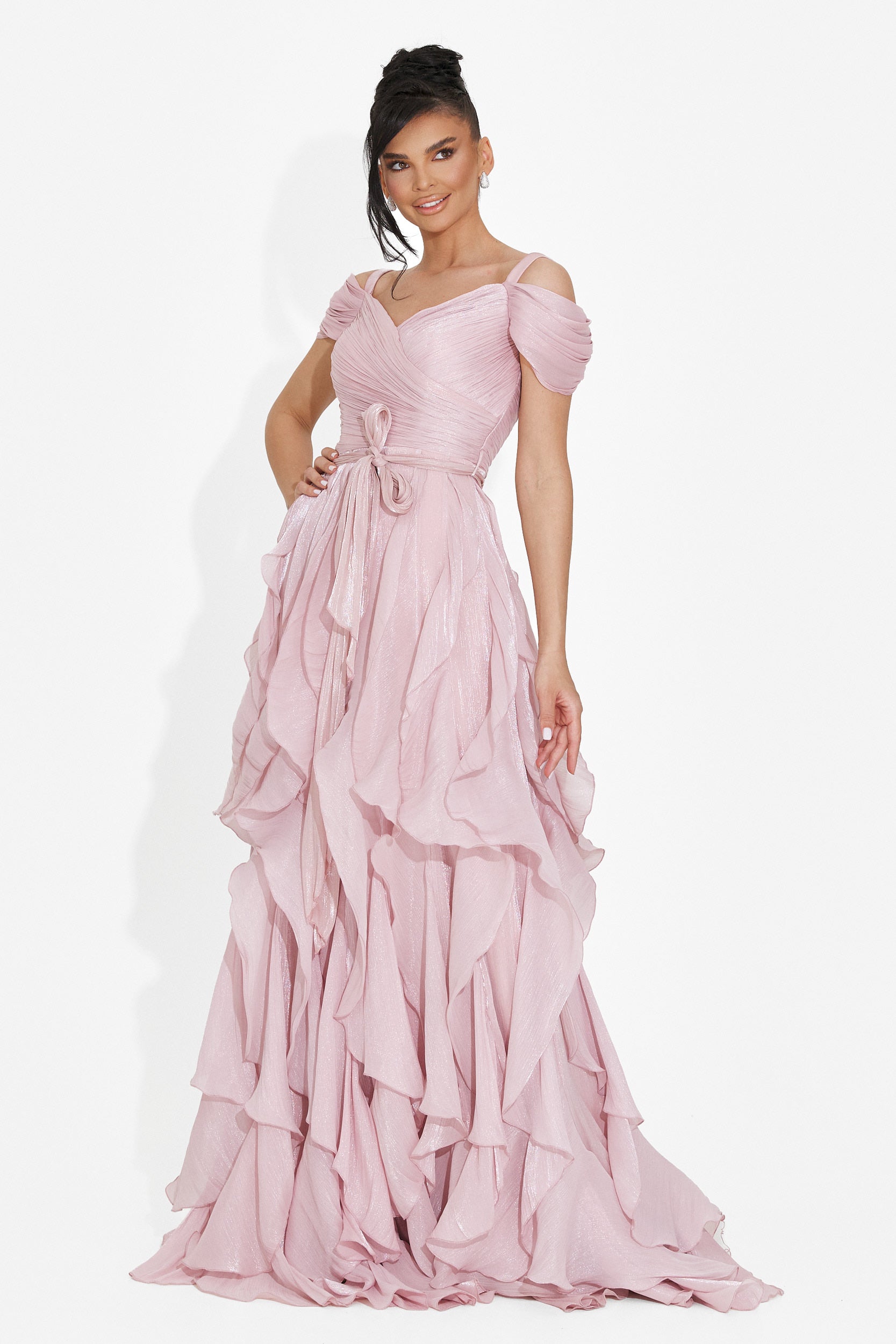 Rochie dama lunga roz Sandrina Bogas