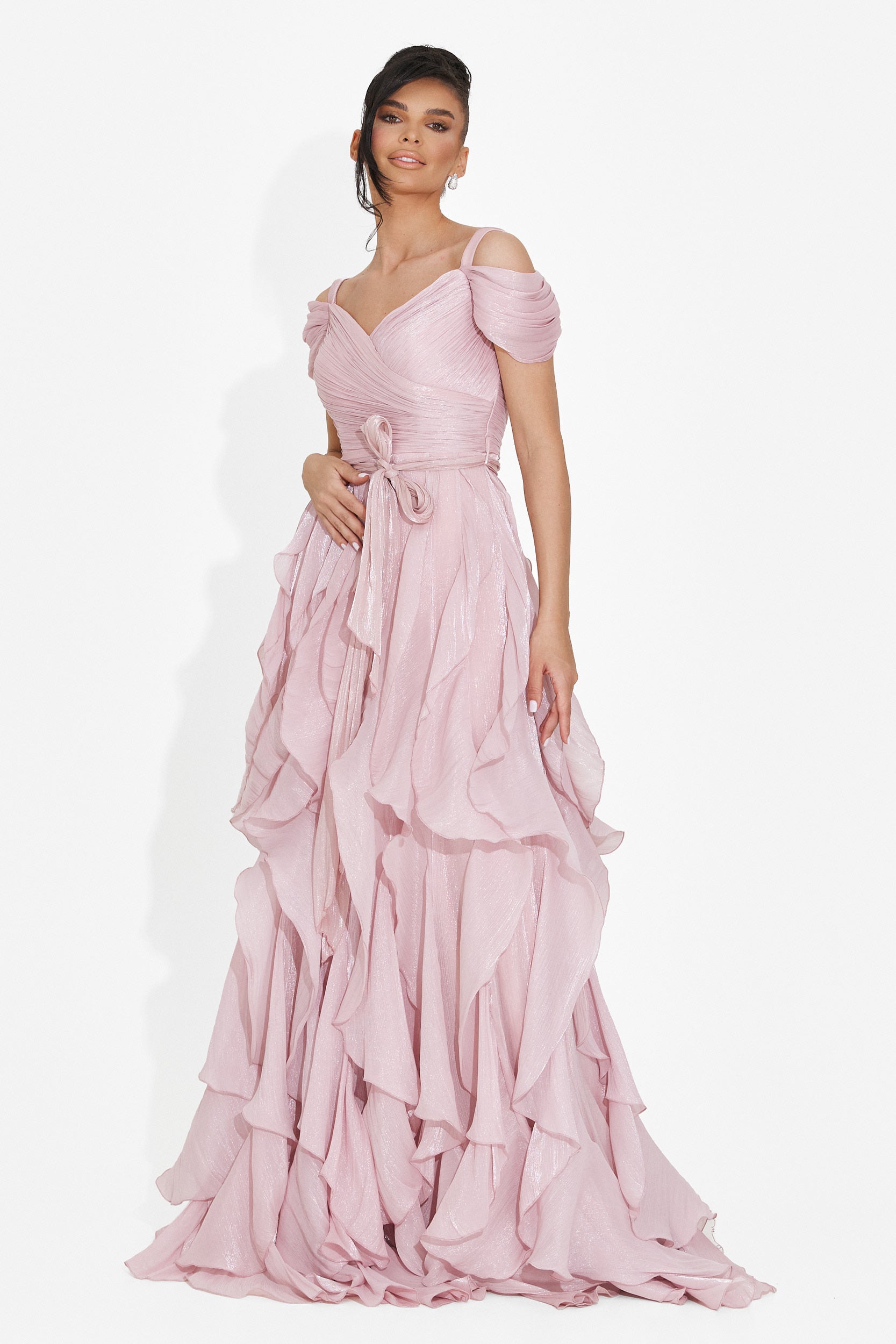 Rochie dama lunga roz Sandrina Bogas