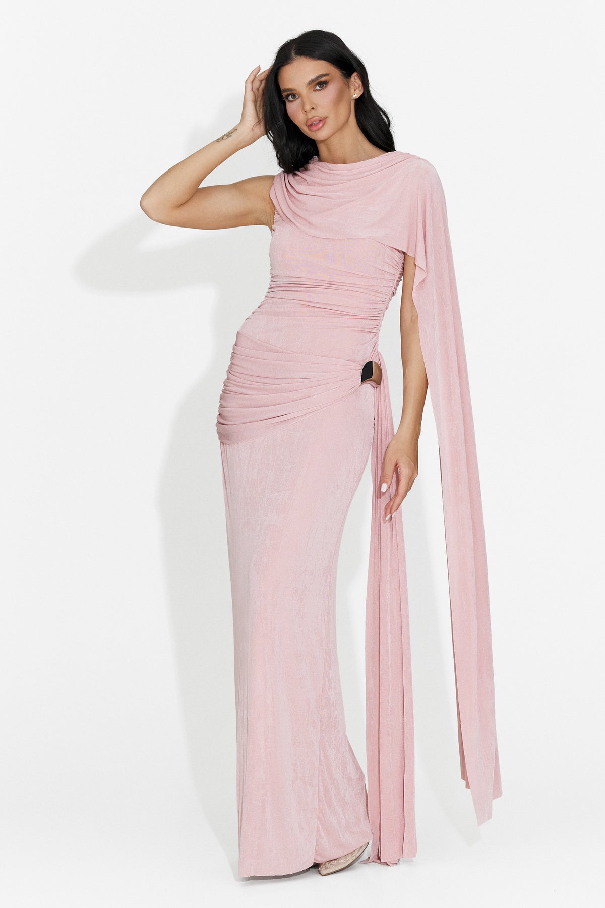 Long pink women's dress Ursila Bogas, image 5 of 6