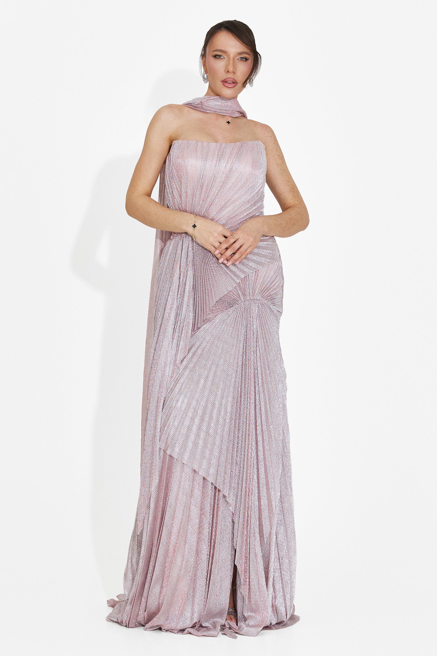 Rochie dama lunga roz Veriona Bogas