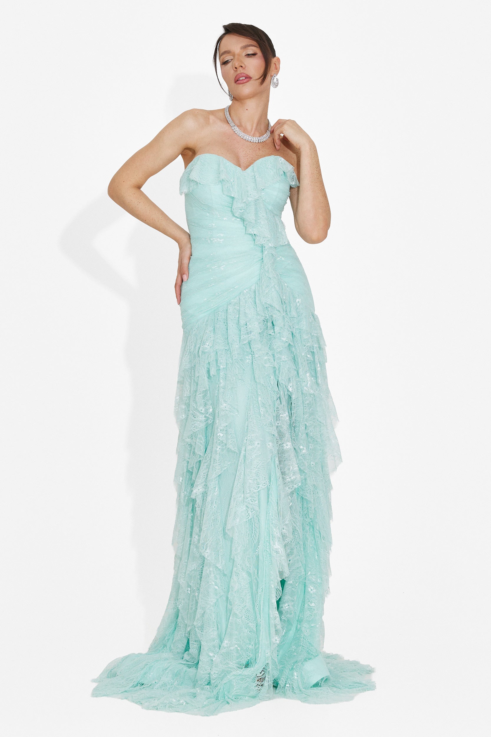 Rochie dama lunga turcoaz Jesya Bogas