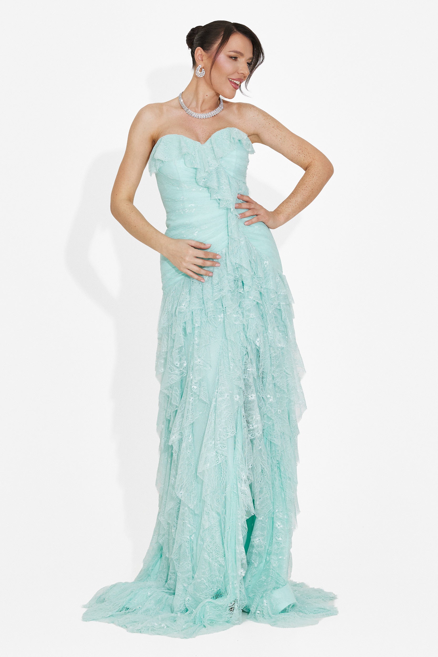 Rochie dama lunga turcoaz Jesya Bogas