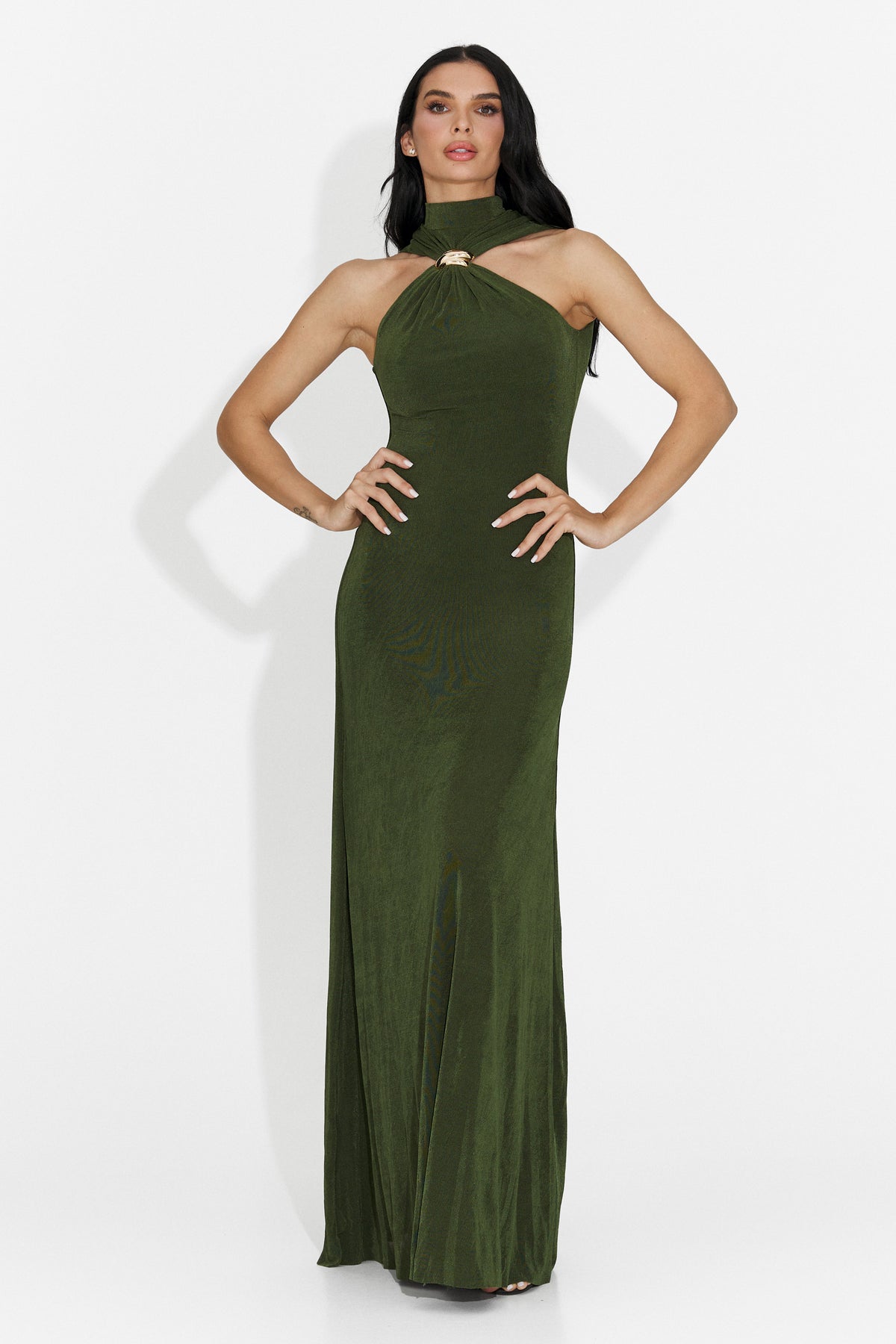 Long green women's dress Alecsona Bogas, image 1 of 6