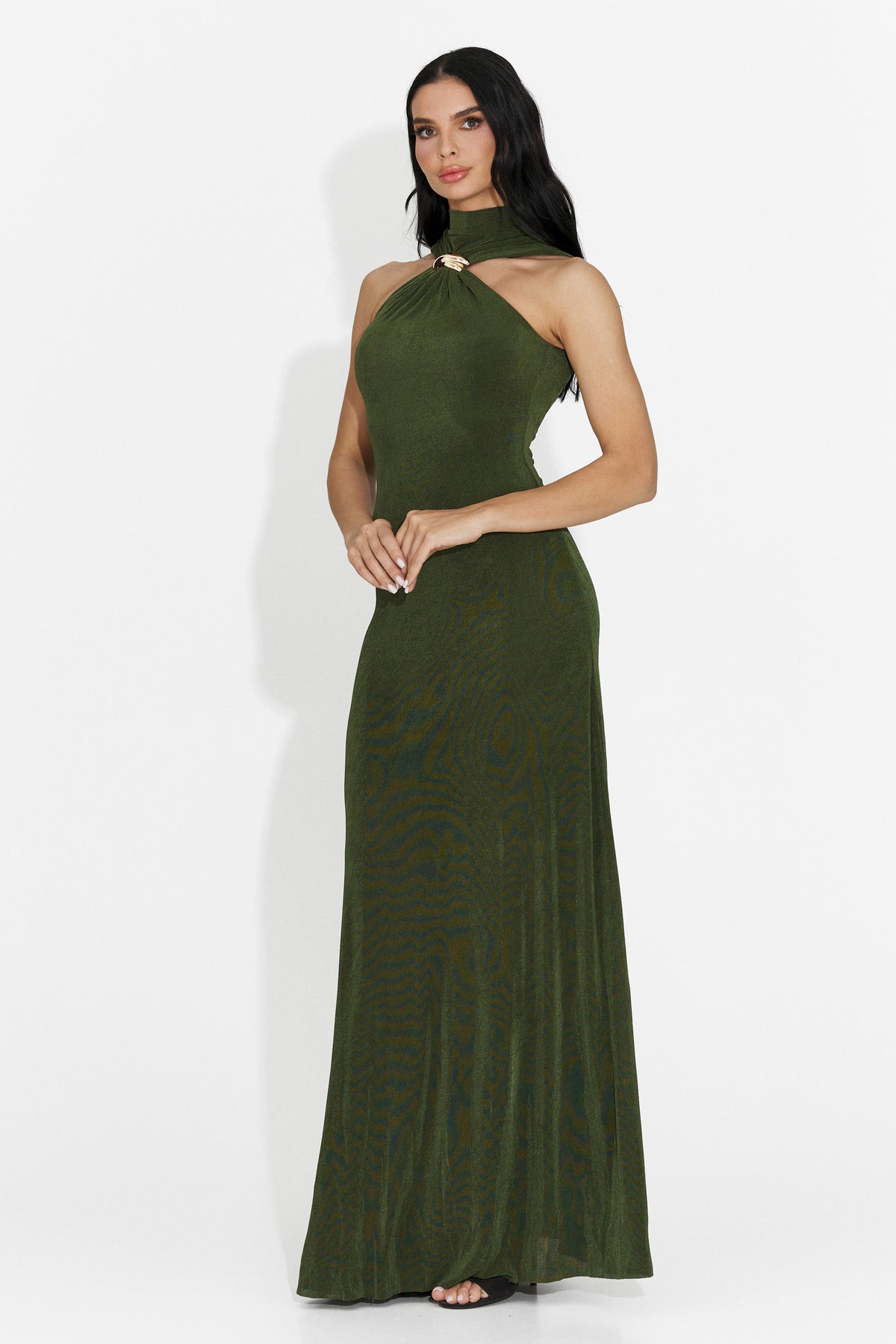 Long green women's dress Alecsona Bogas, image 2 of 6