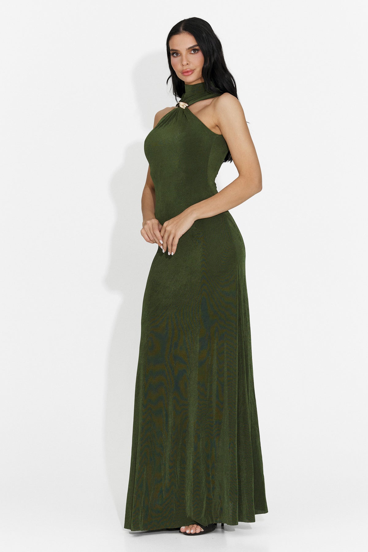 Long green women's dress Alecsona Bogas, image 3 of 6