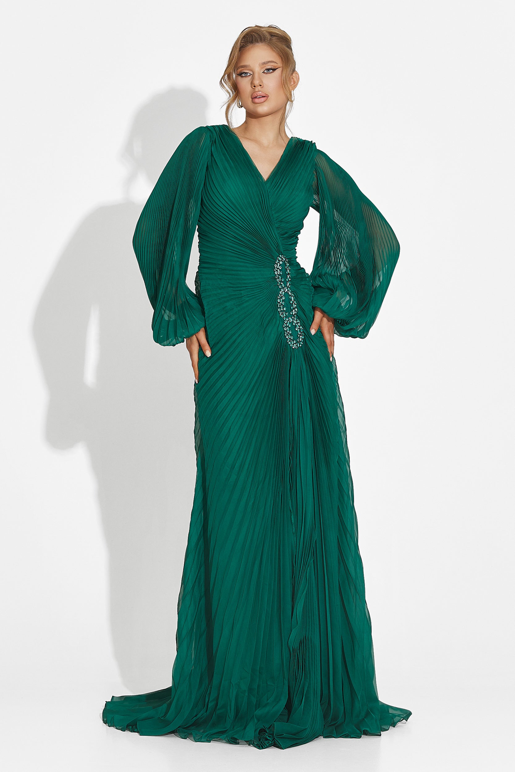 Linares Bogas Long Green Dress for Women