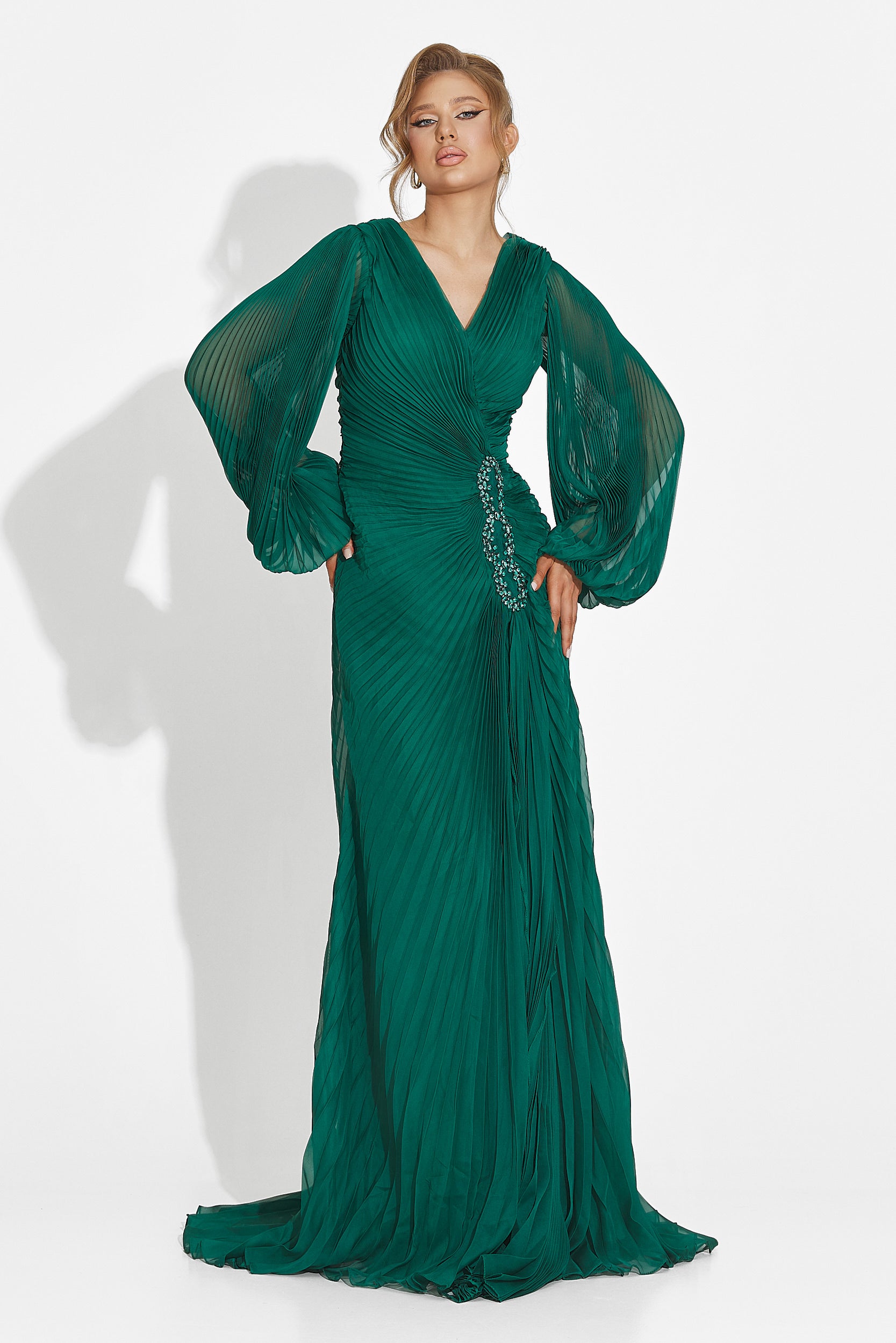 Linares Bogas Long Green Dress for Women