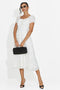 Midi white women's dress Elvilia Bogas