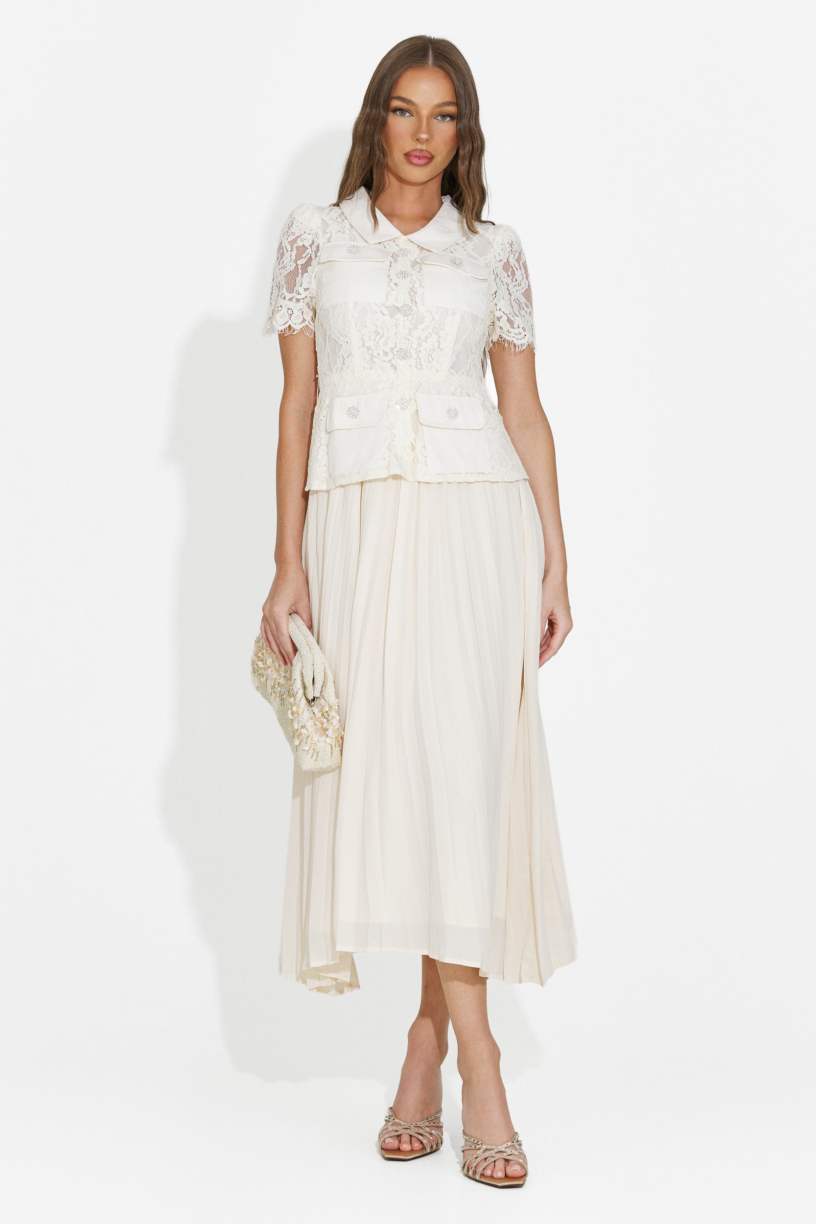 Women's midi beige dress Sicosa Bogas