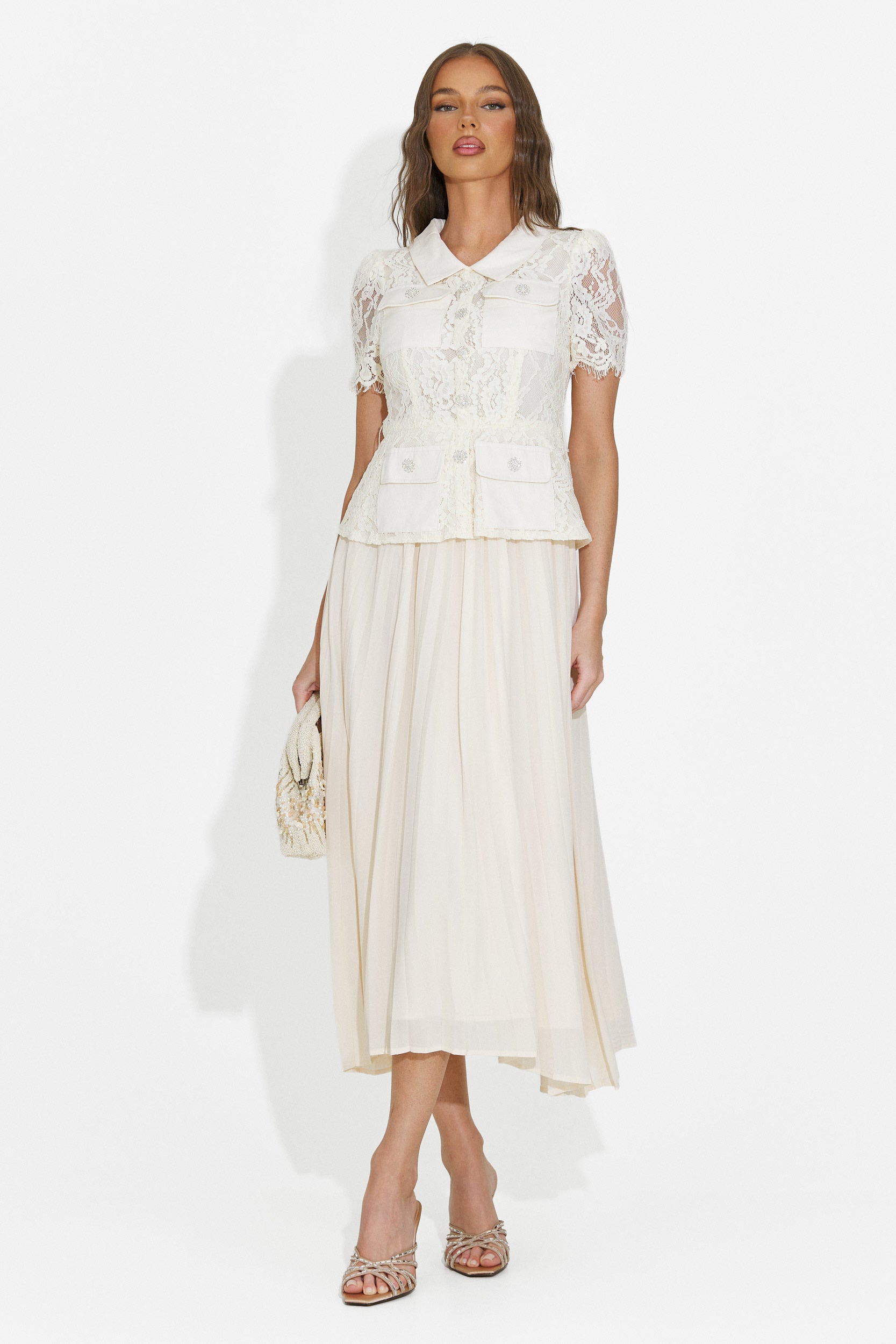 Women's midi beige dress Sicosa Bogas