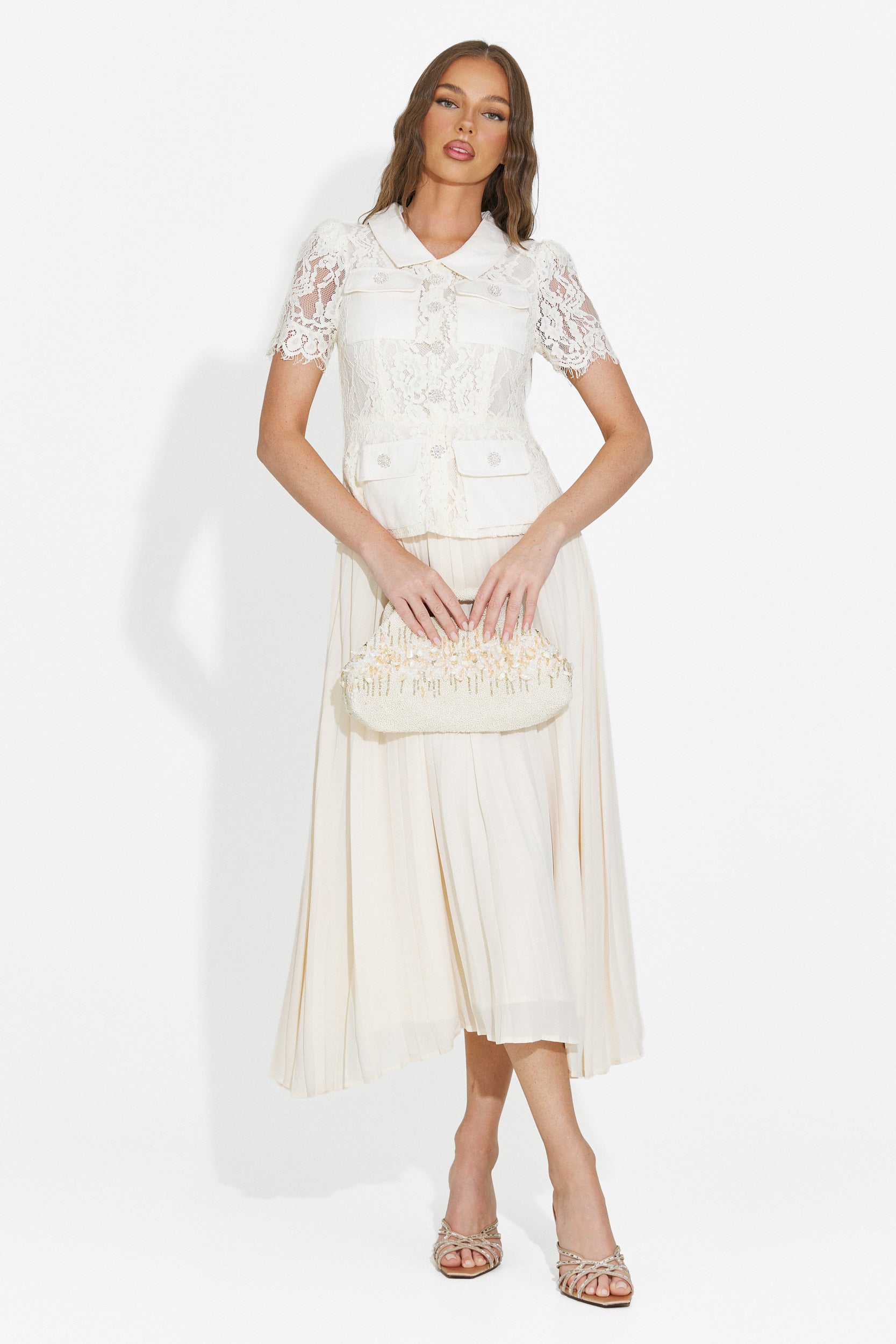 Women's midi beige dress Sicosa Bogas