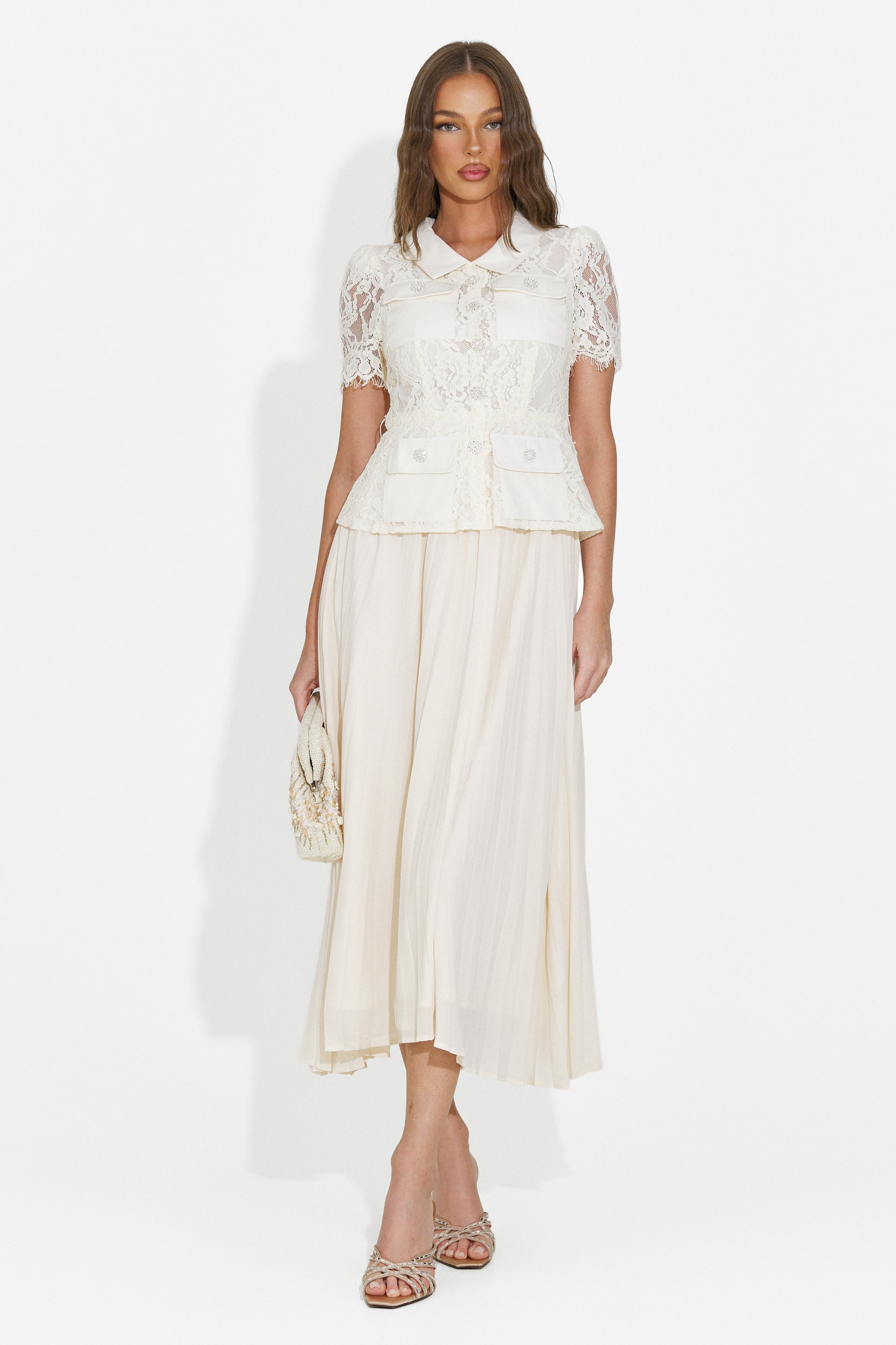 Women's midi beige dress Sicosa Bogas