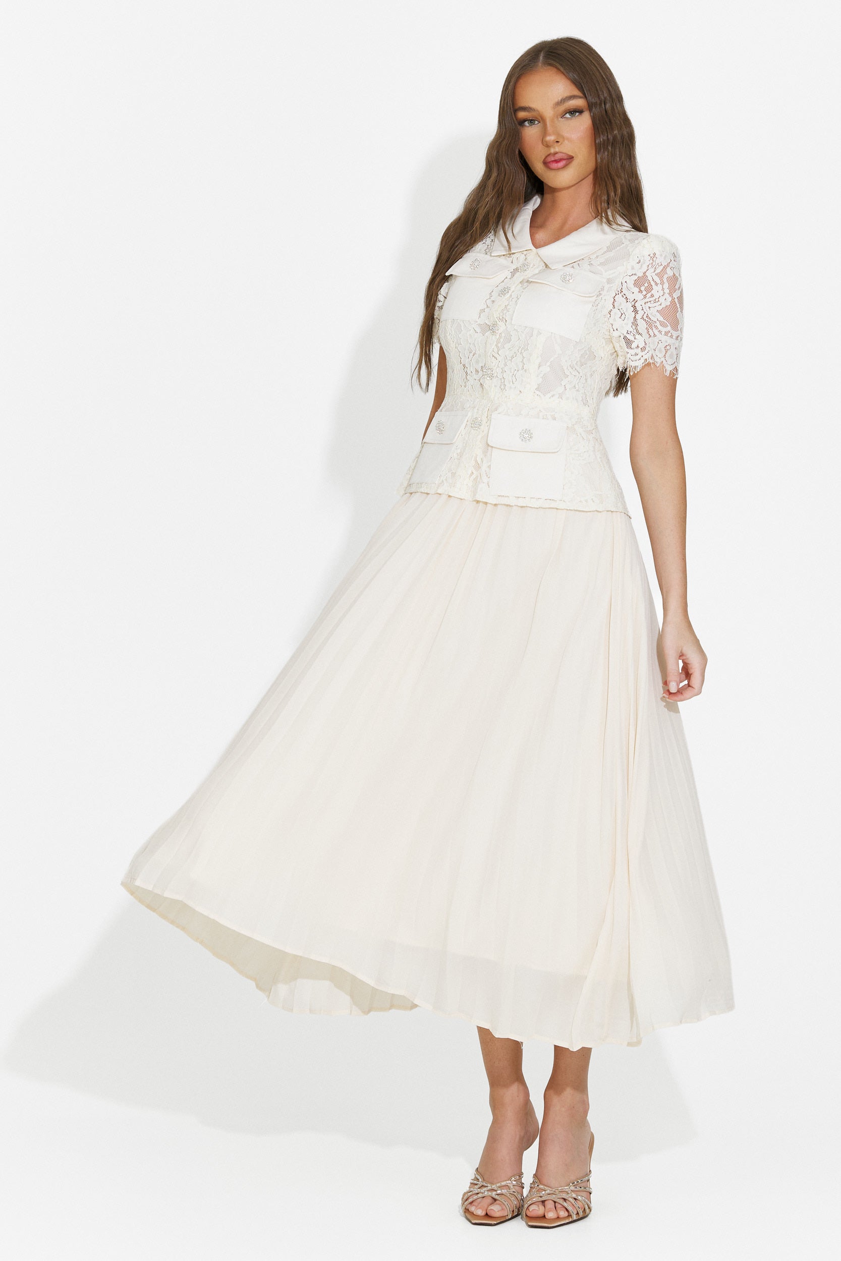 Women's midi beige dress Sicosa Bogas