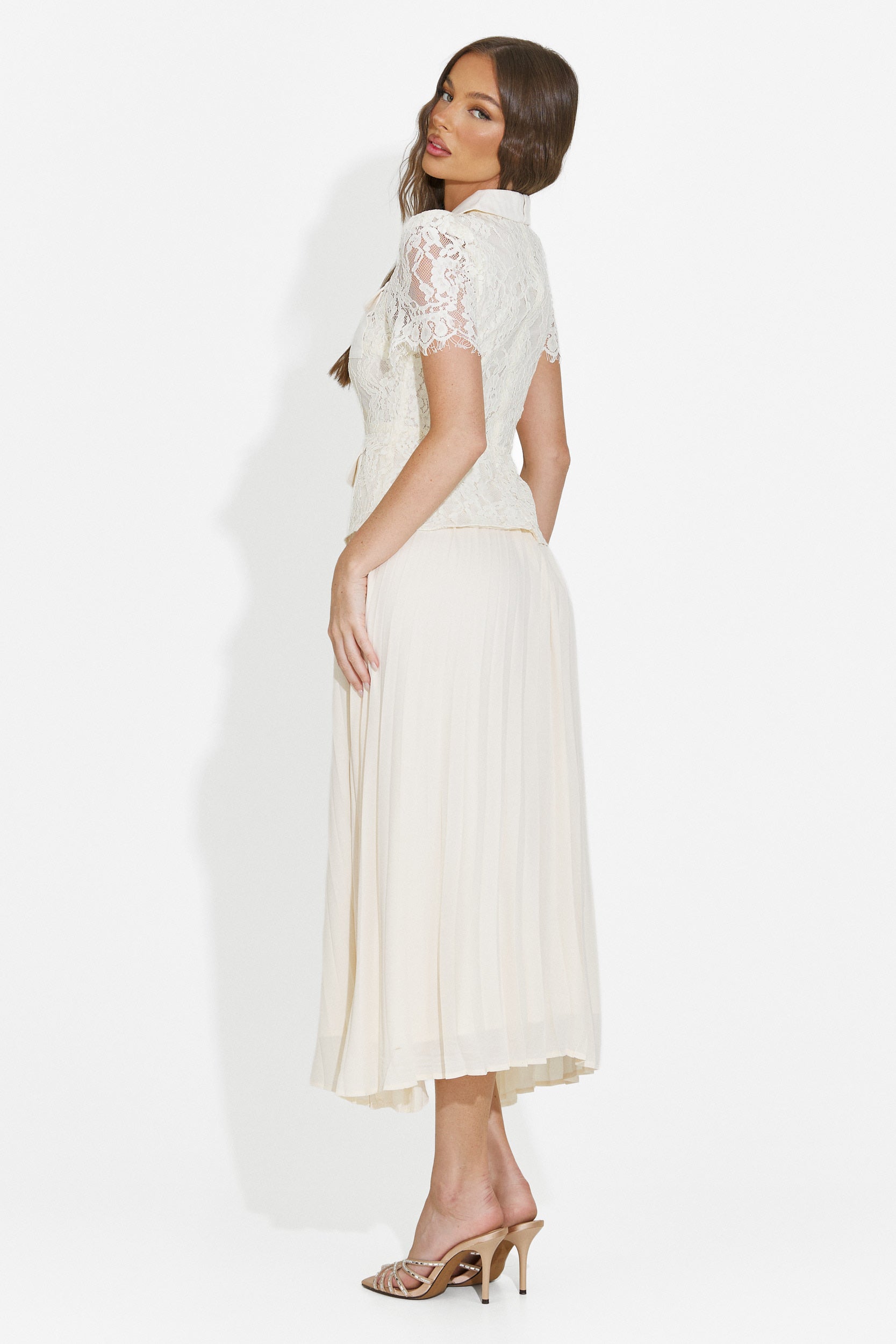 Women's midi beige dress Sicosa Bogas