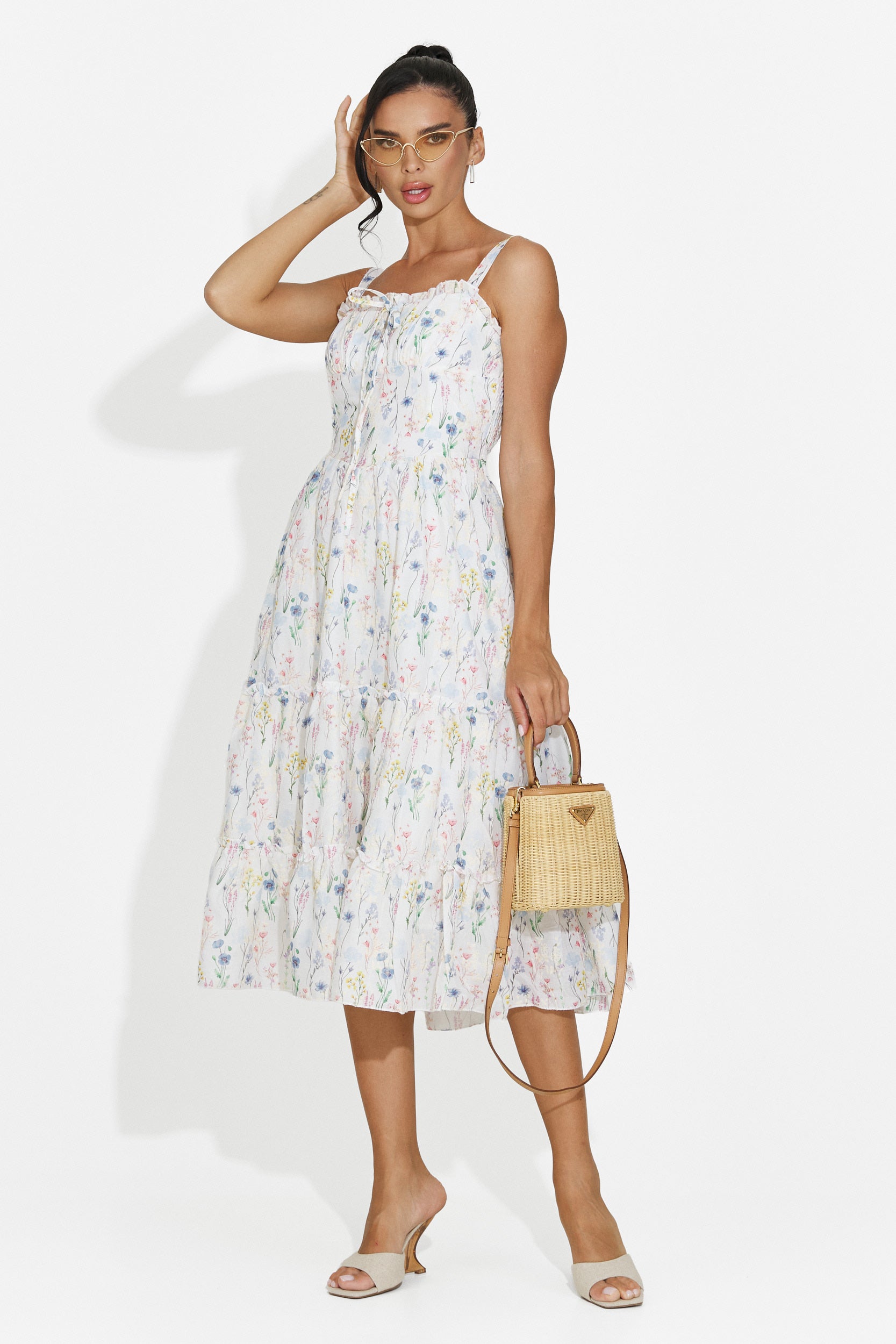 Midi light blue women's dress Alisa Bogas