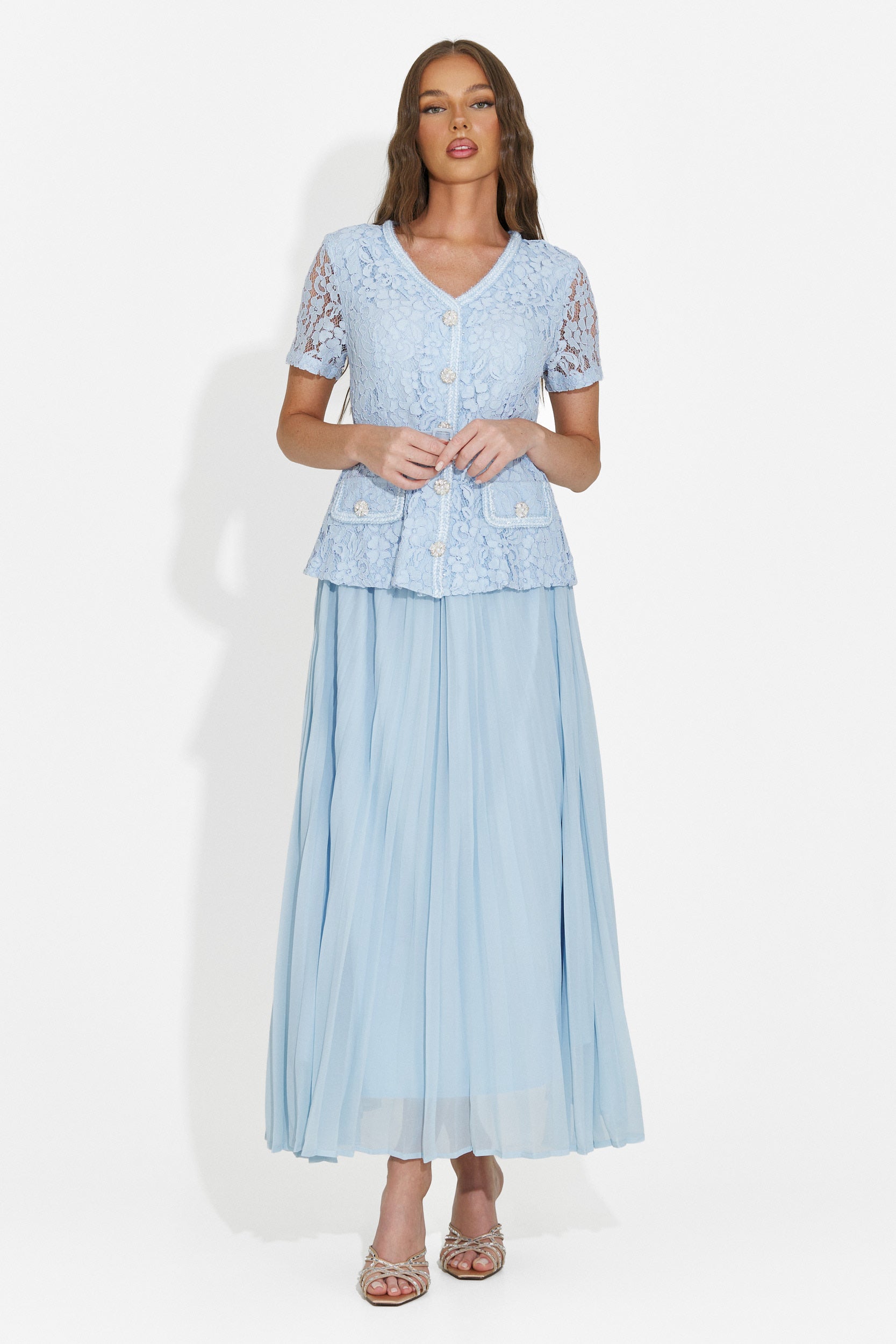 Women's midi light blue dress Silviarosa Bogas