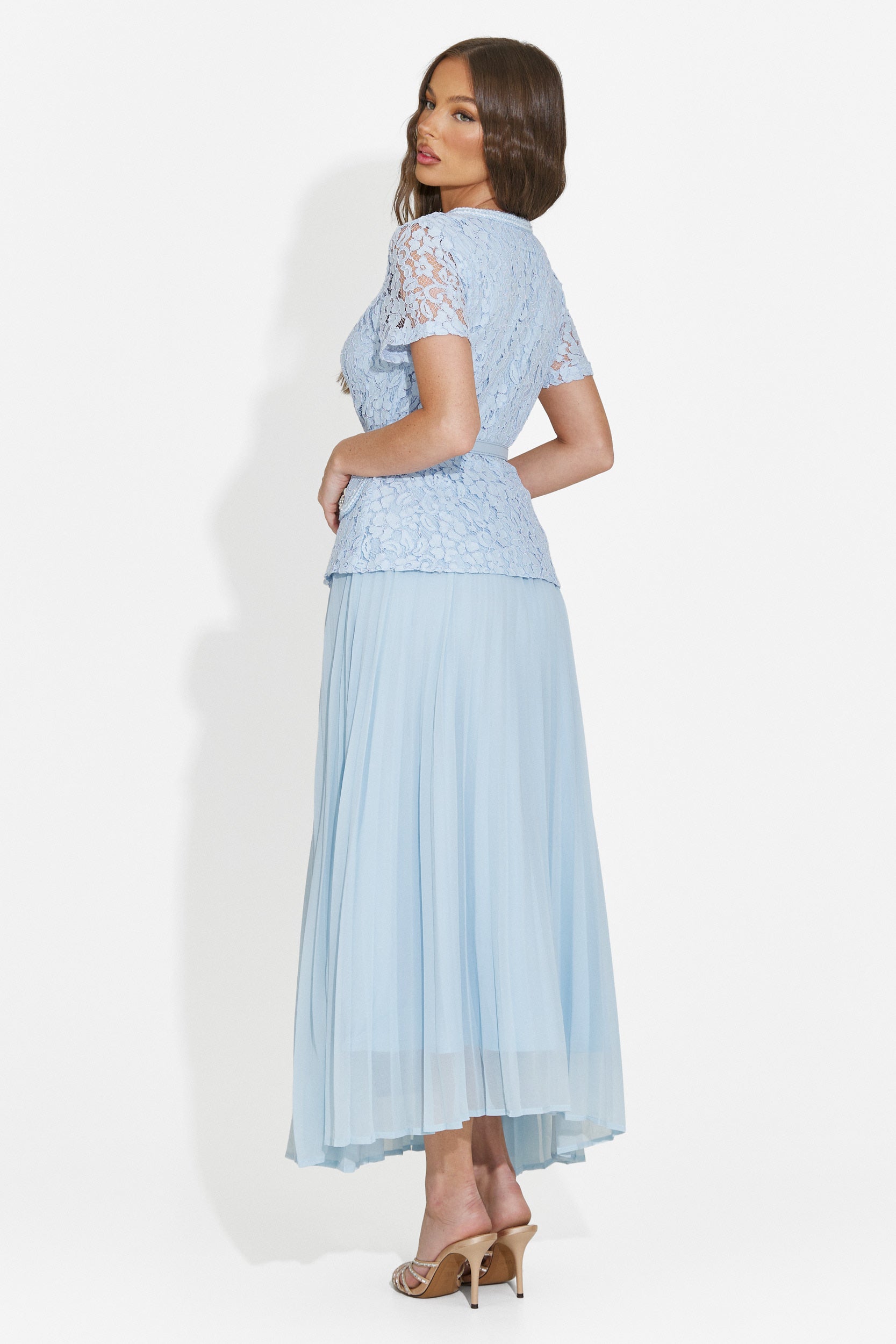 Women's midi light blue dress Silviarosa Bogas