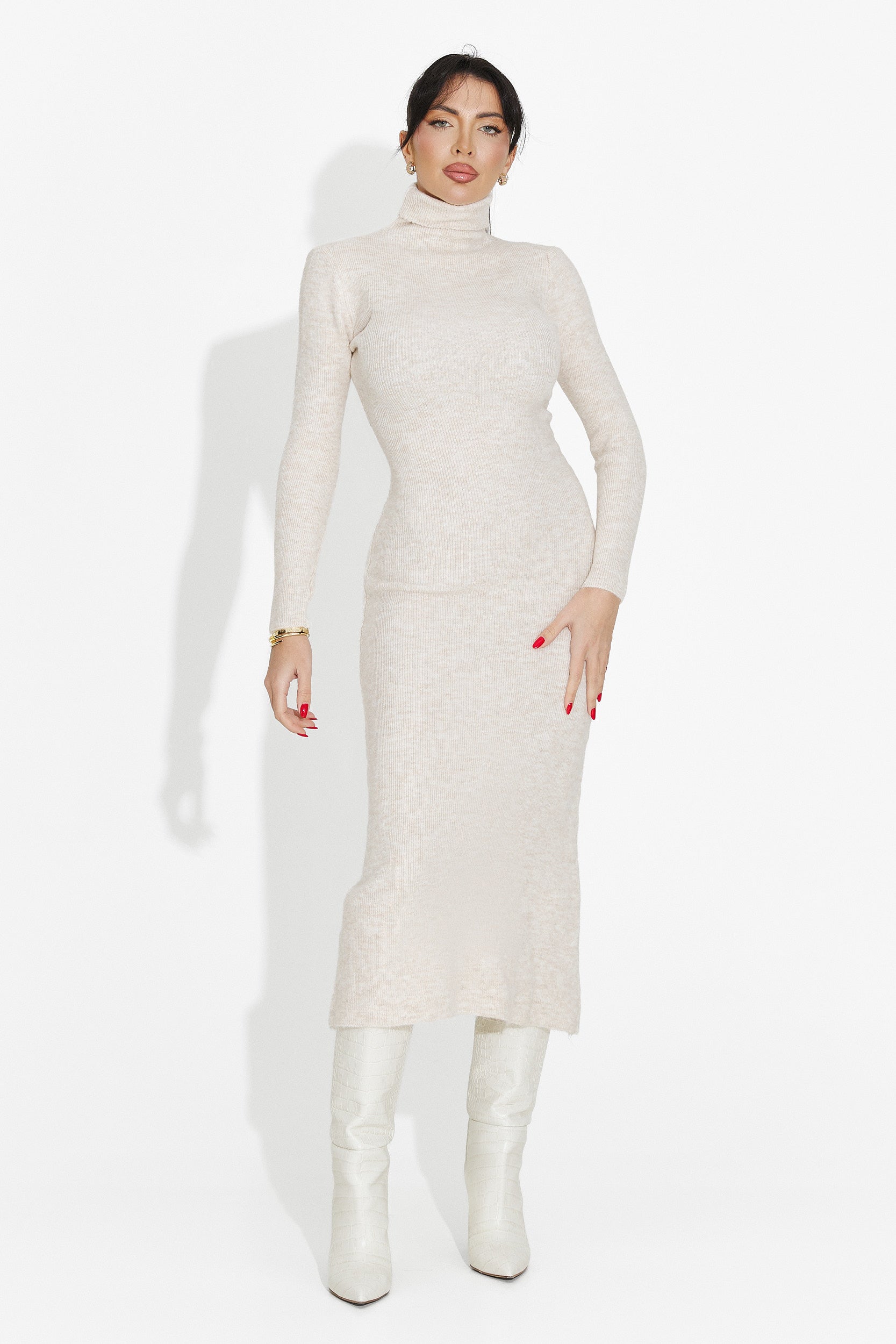 Sukienka damska midi kremowa Patrisia Bogas