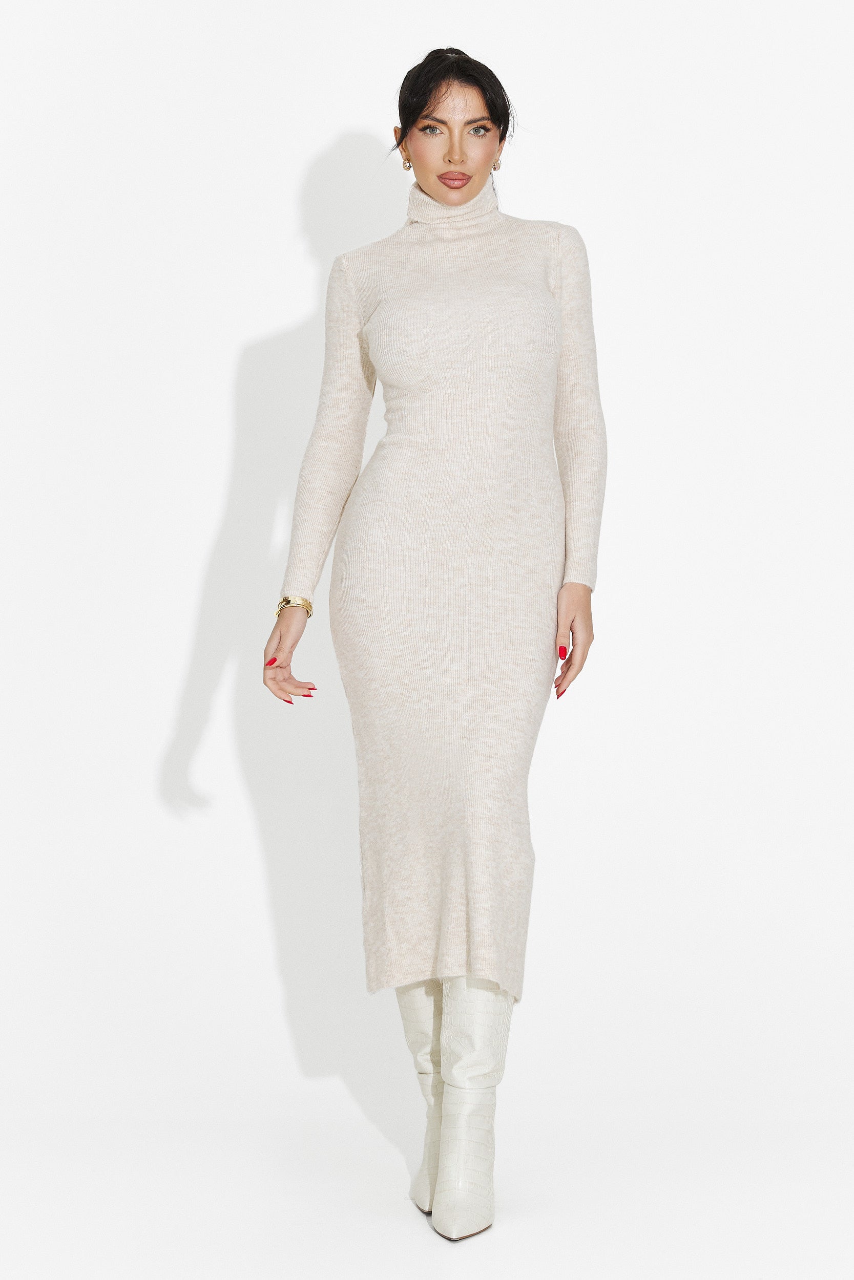 Sukienka damska midi kremowa Patrisia Bogas